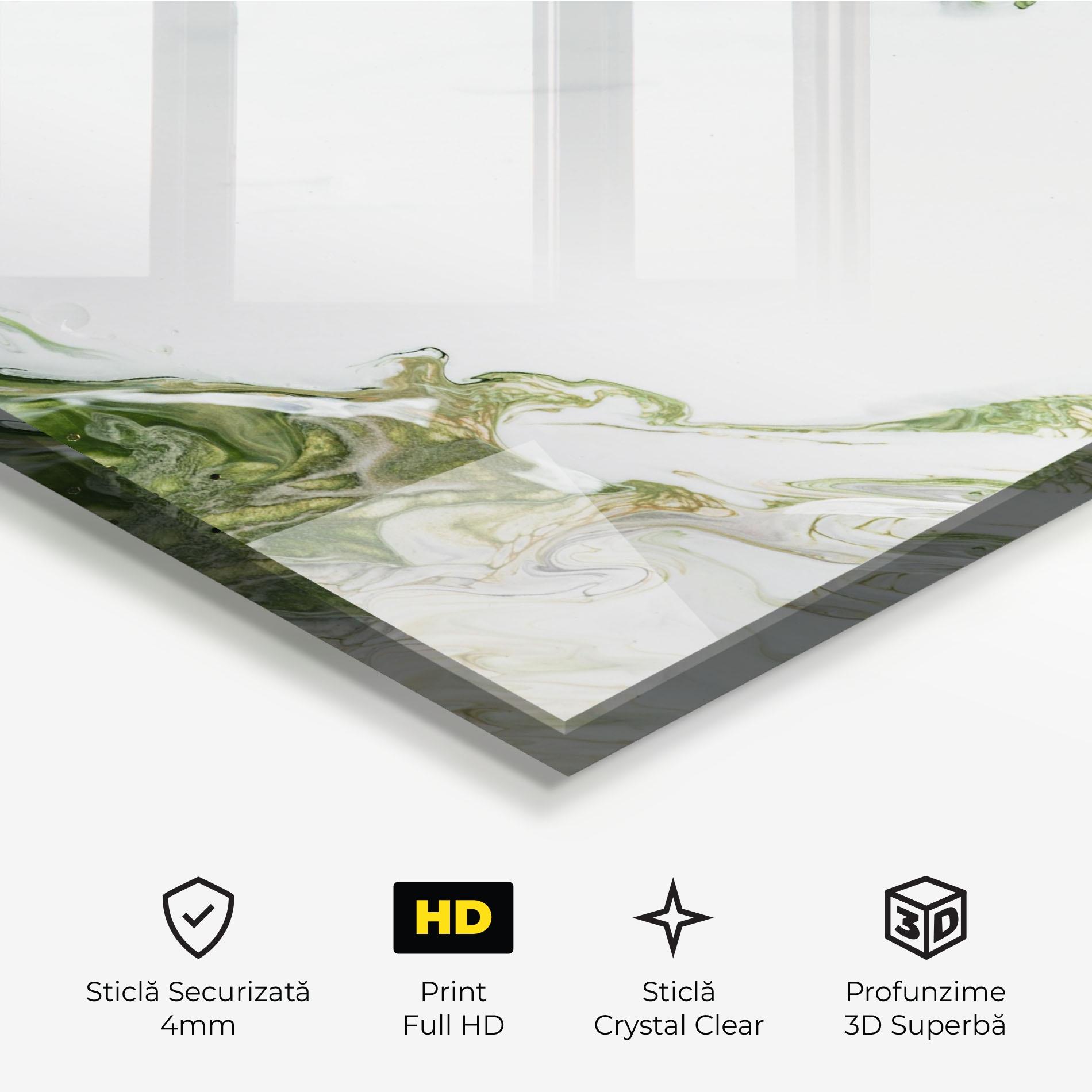 Tablou Sticla Green Liquid Marble mockup 3