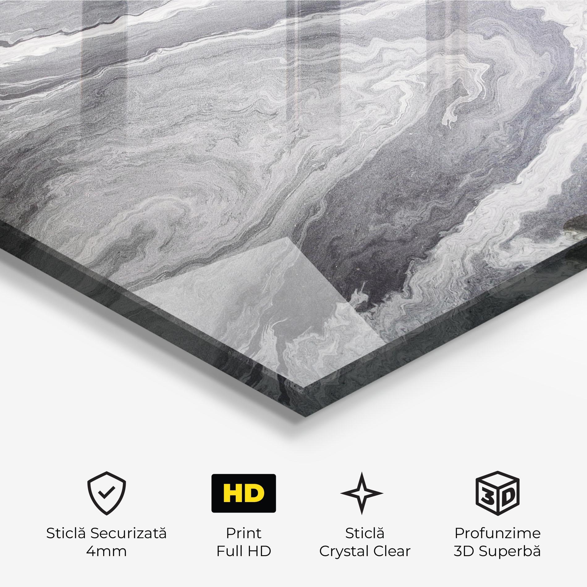 Tablou Sticla Grey Liquid Marble mockup 3