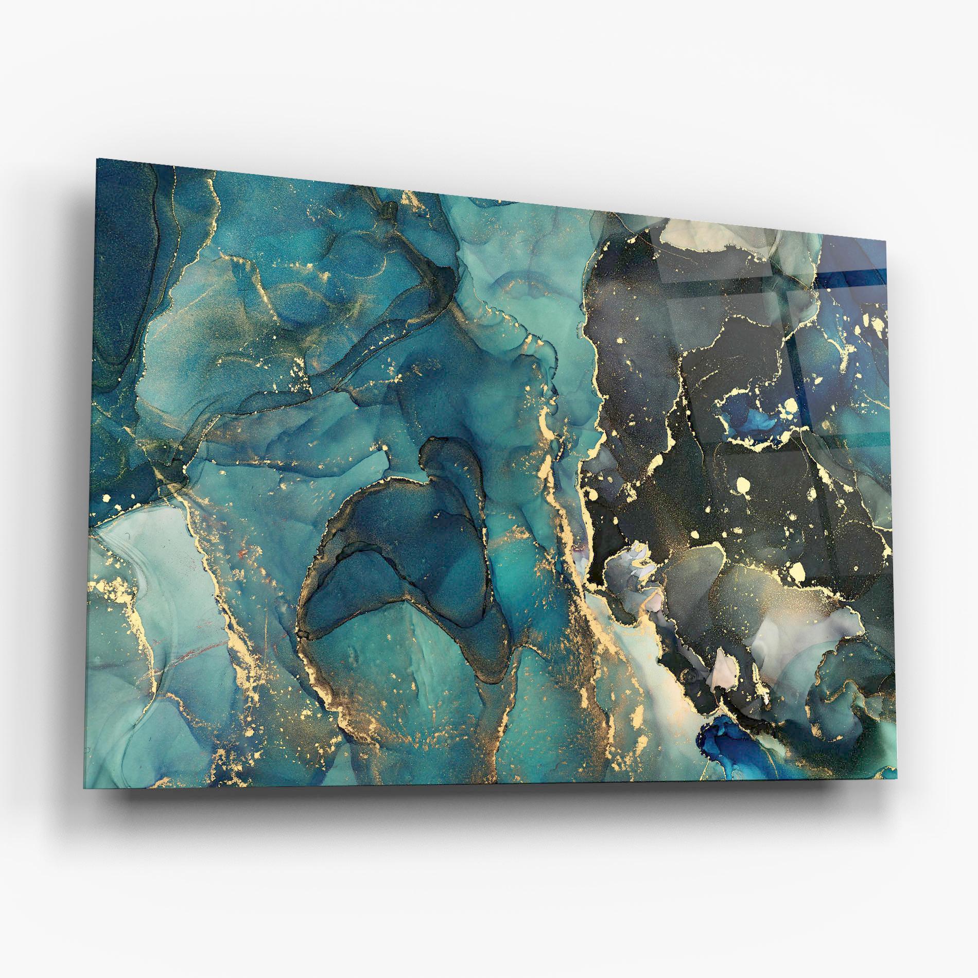 Tablou Sticla Blue Marble mockup 6