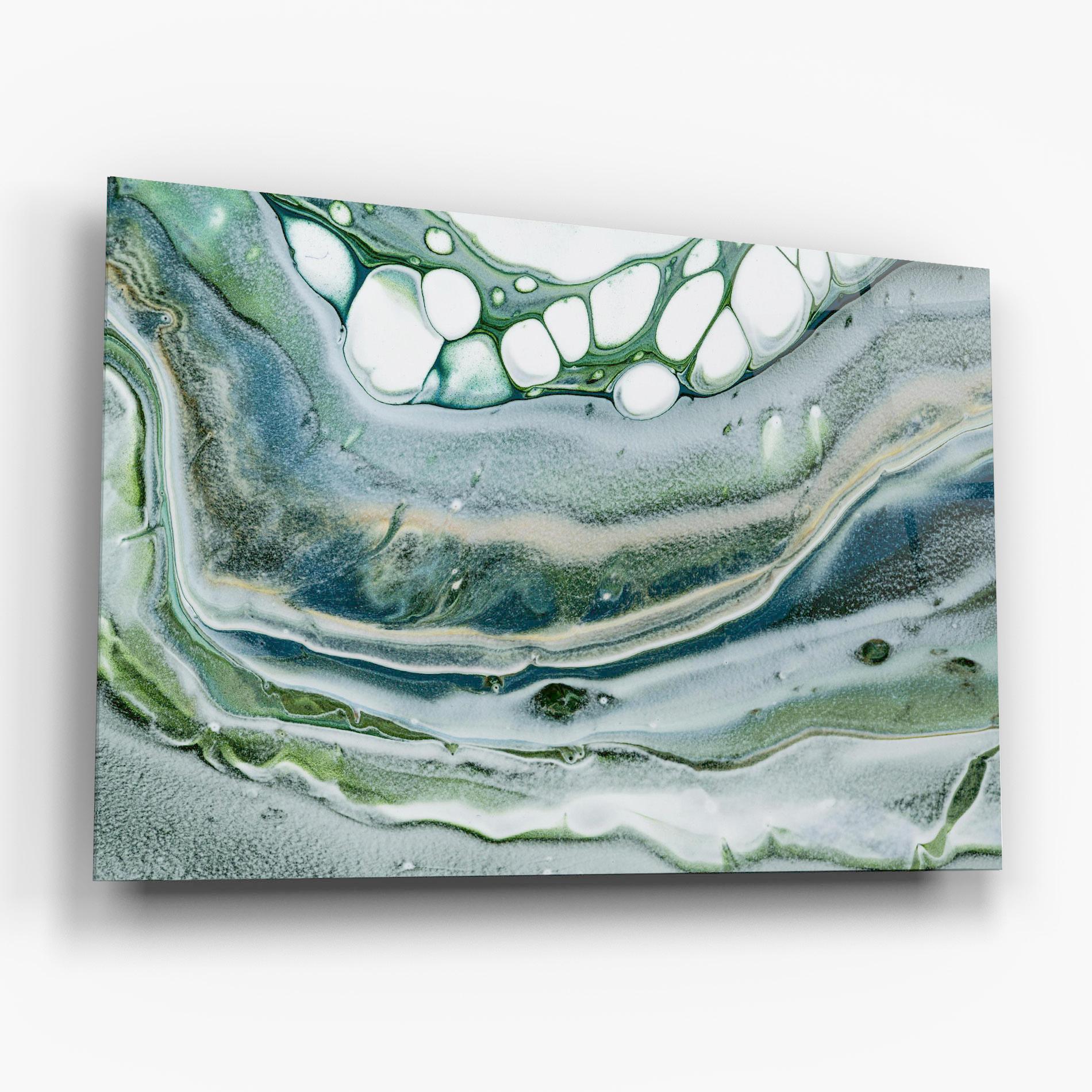 Tablou Sticla Dark Green Liquid mockup 6