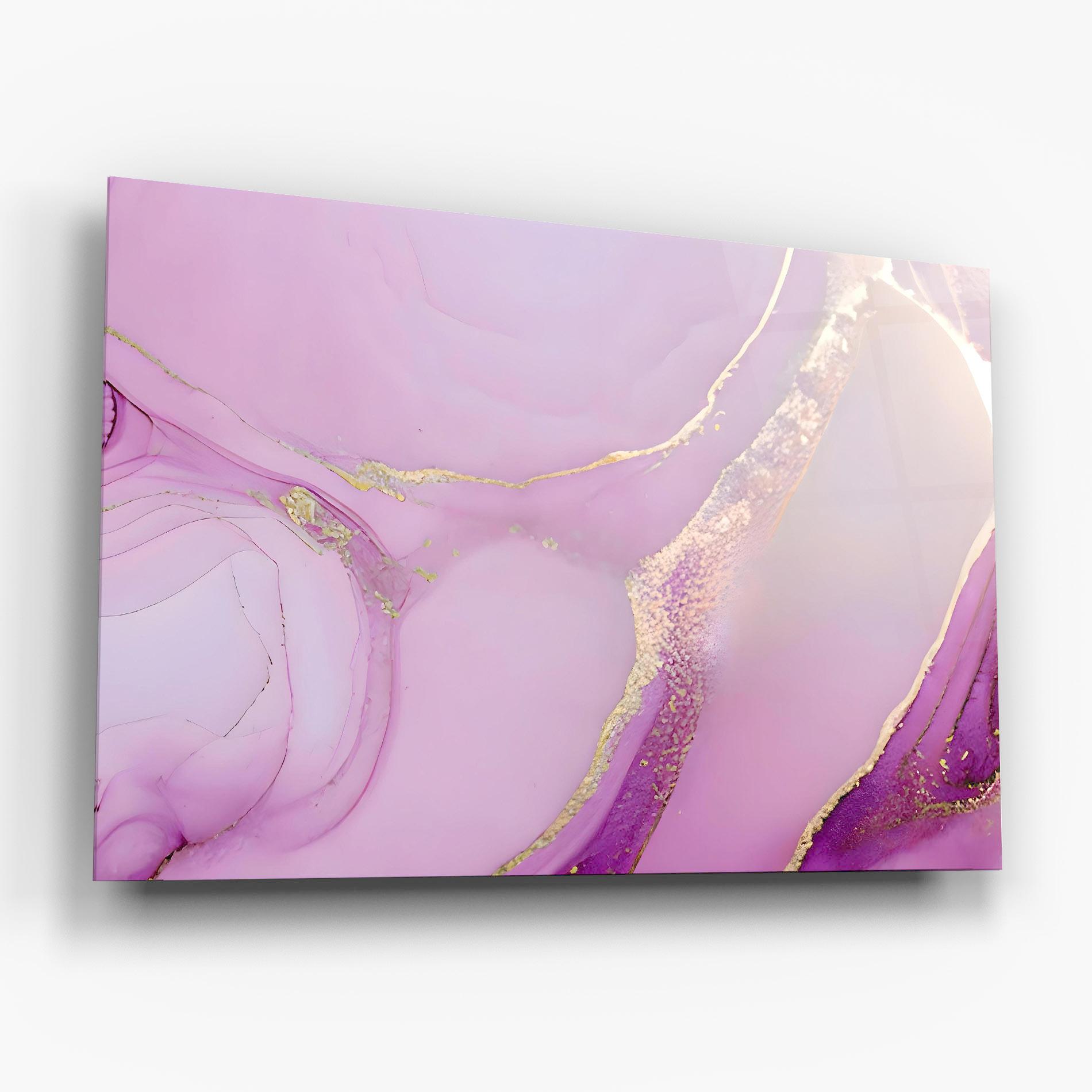 Tablou Sticla Golden Purple Marble mockup 6