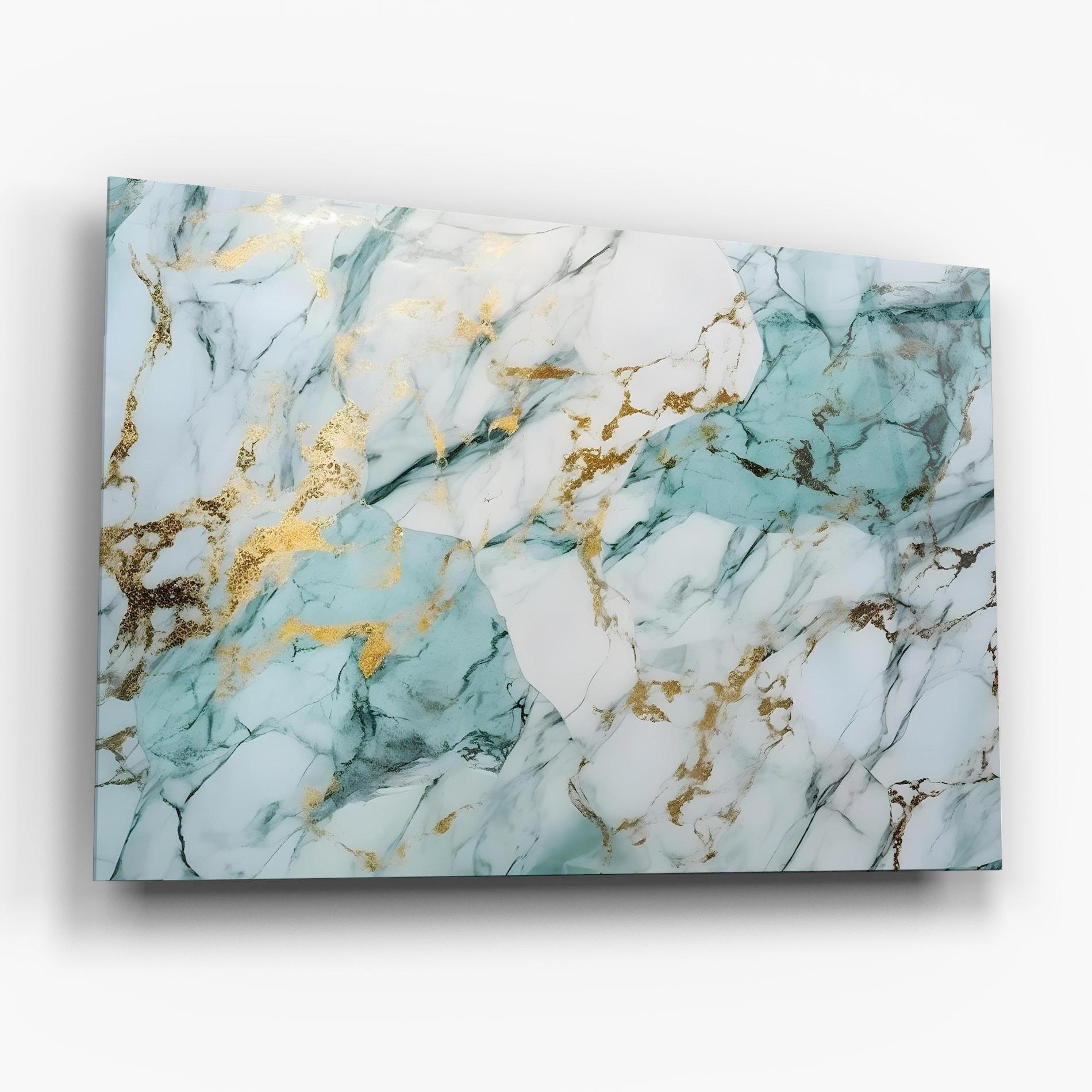 Tablou Sticla Light Green Gold Line mockup 6