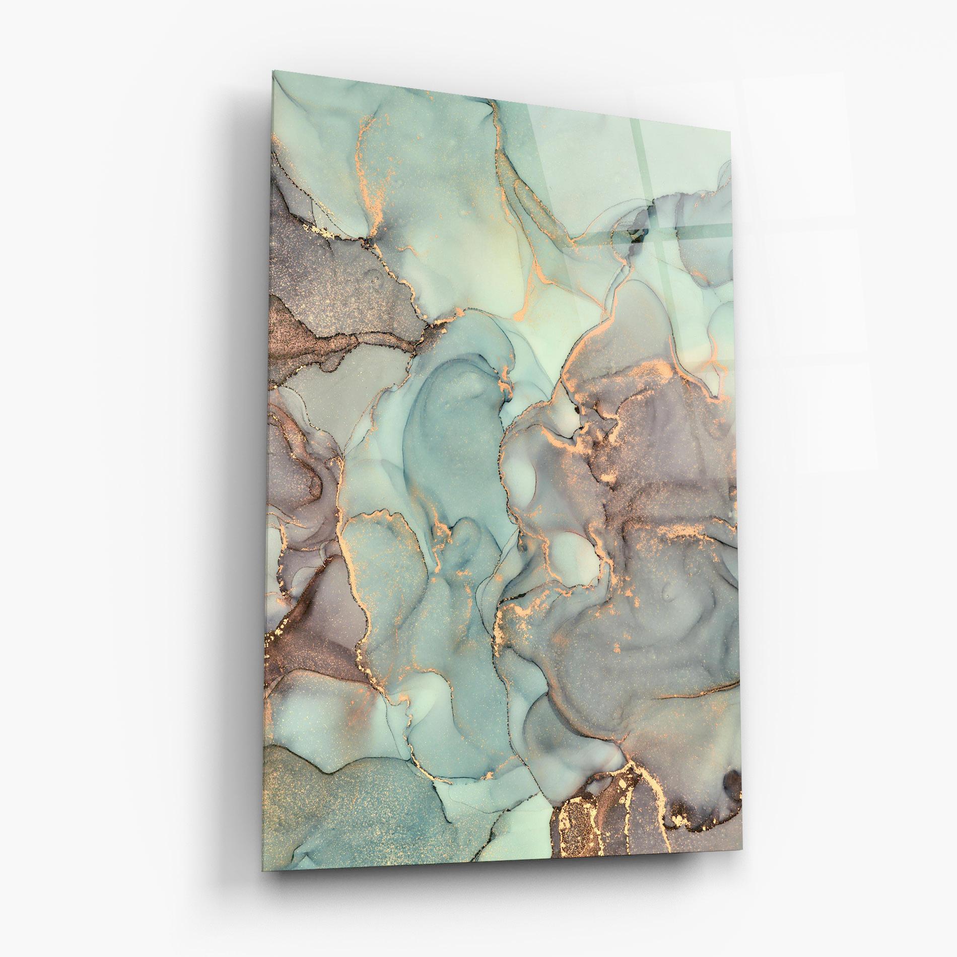 Tablou Sticla Abstract Turquoise Marble mockup 6
