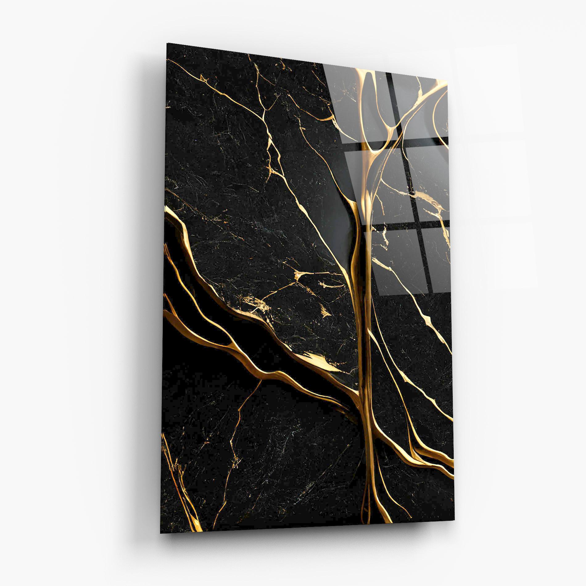 Tablou Sticla Black Square Marble mockup 6