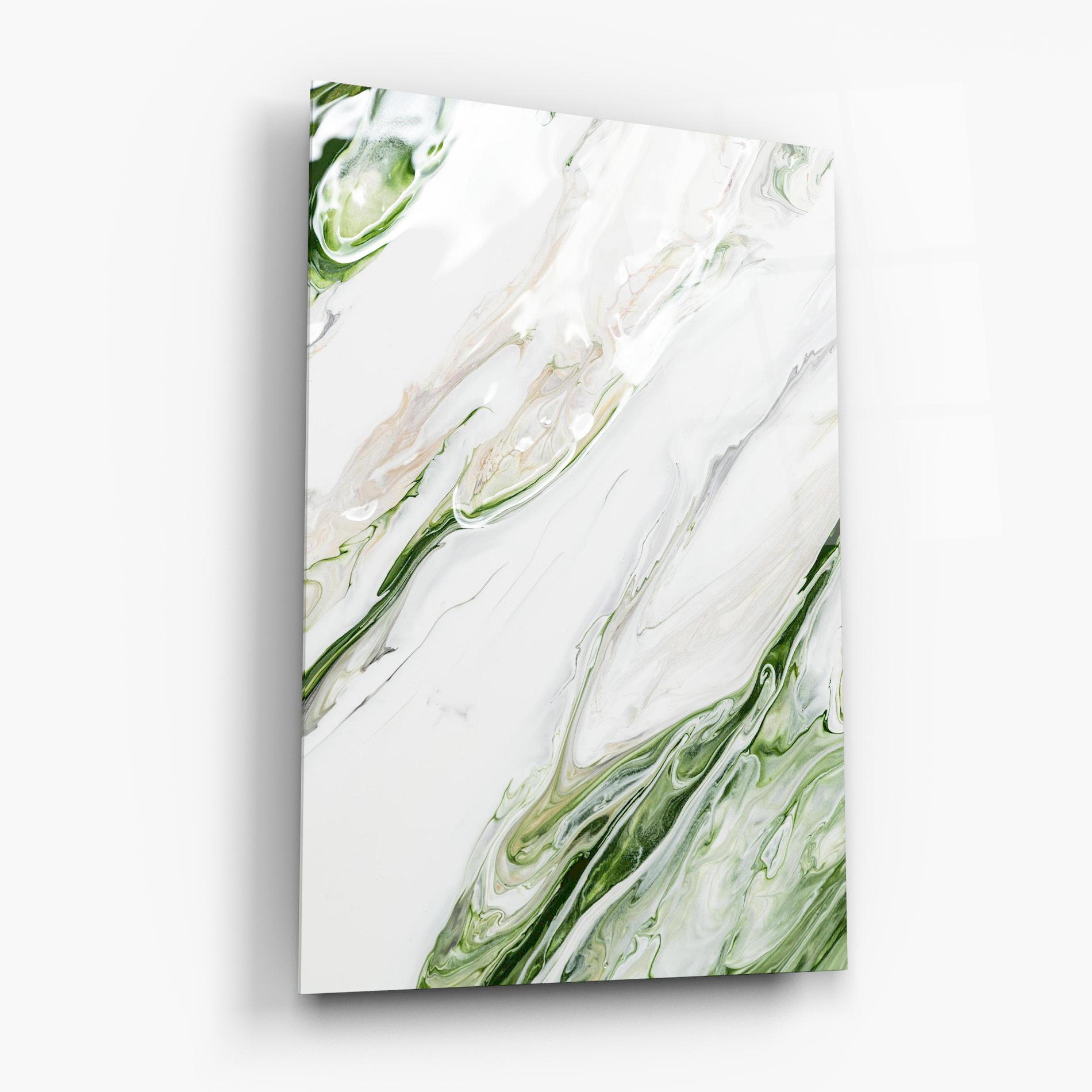 Tablou Sticla Light Green Liquid mockup 6