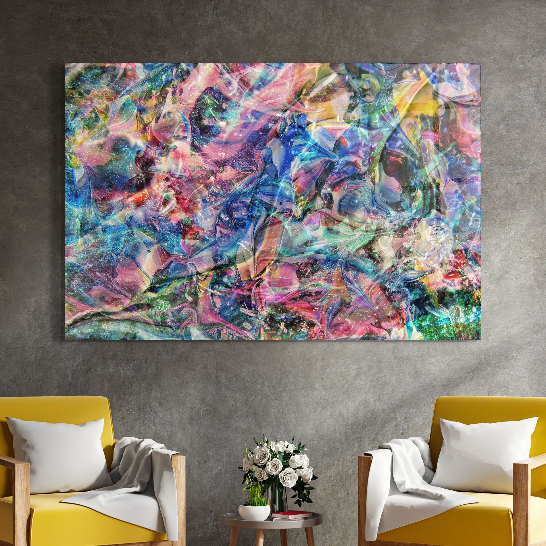 Abstract Colourful Glass mockup 4