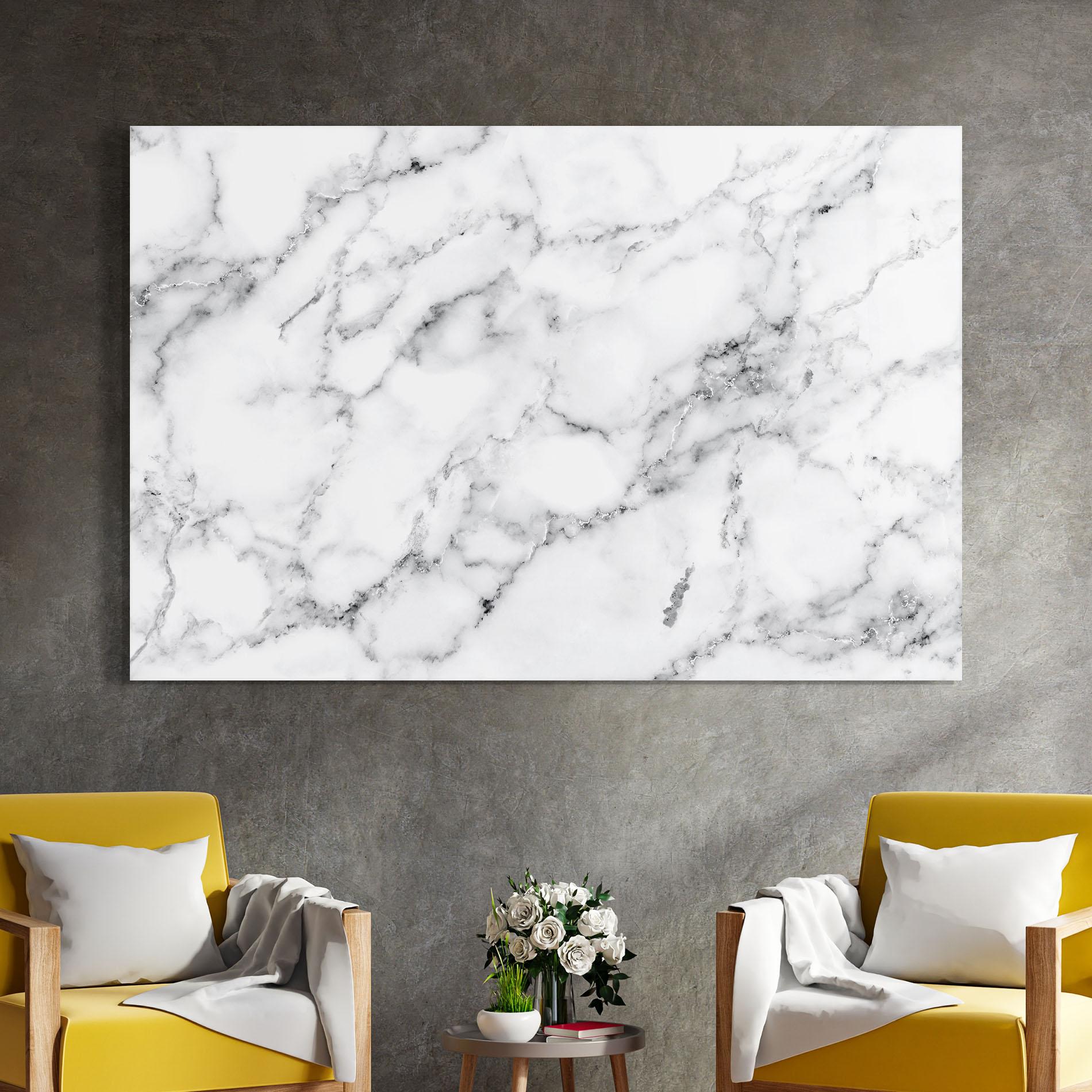 Tablou Sticla Basic White Marble mockup 4