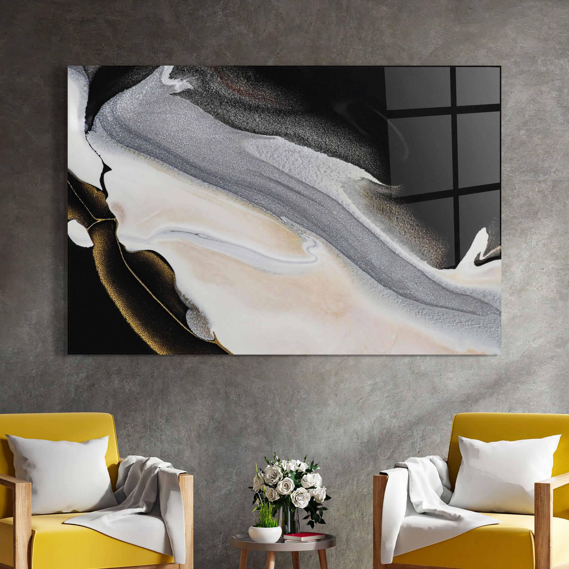 Tablou Sticla Black Light Grey mockup 4