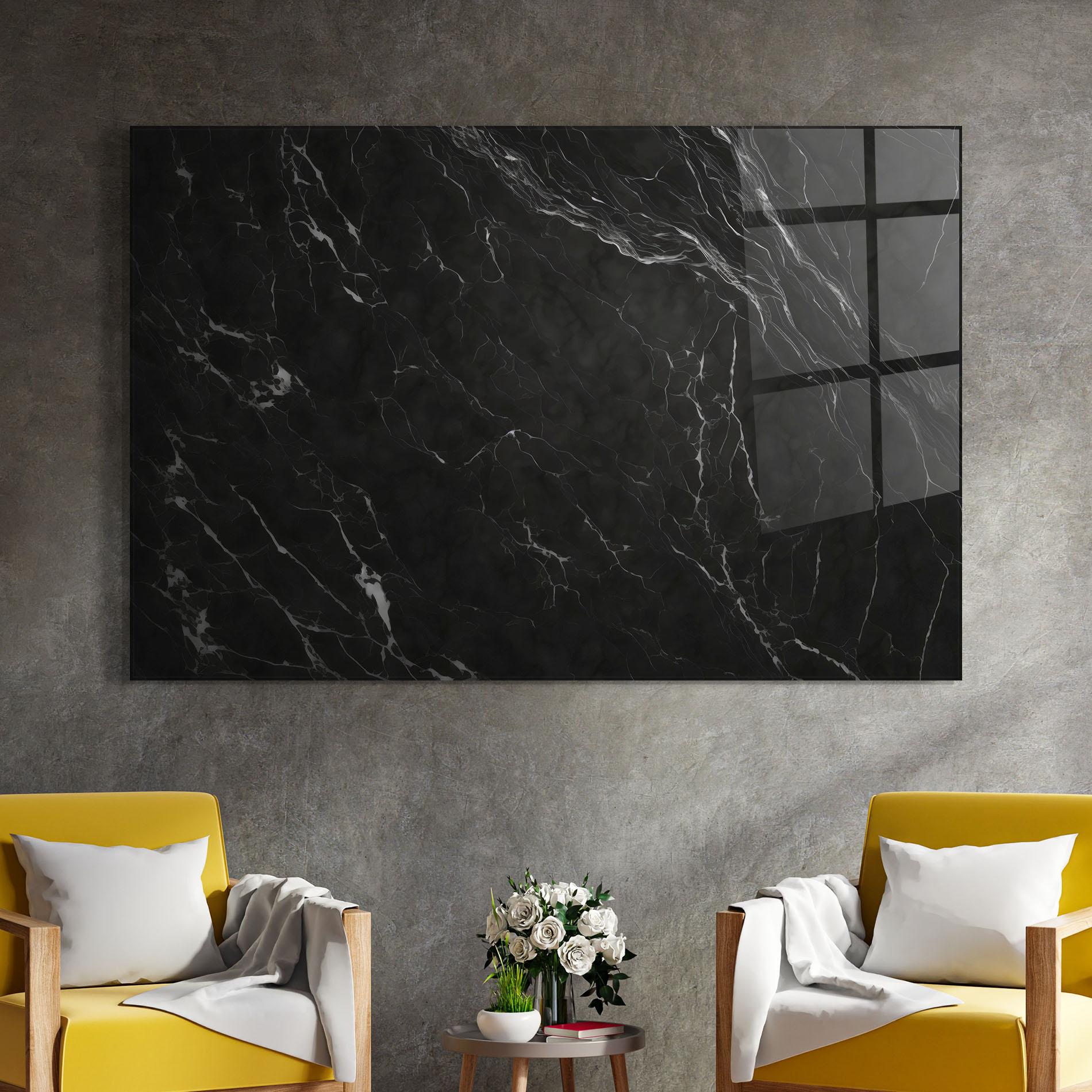Tablou Sticla Black Marble mockup 4