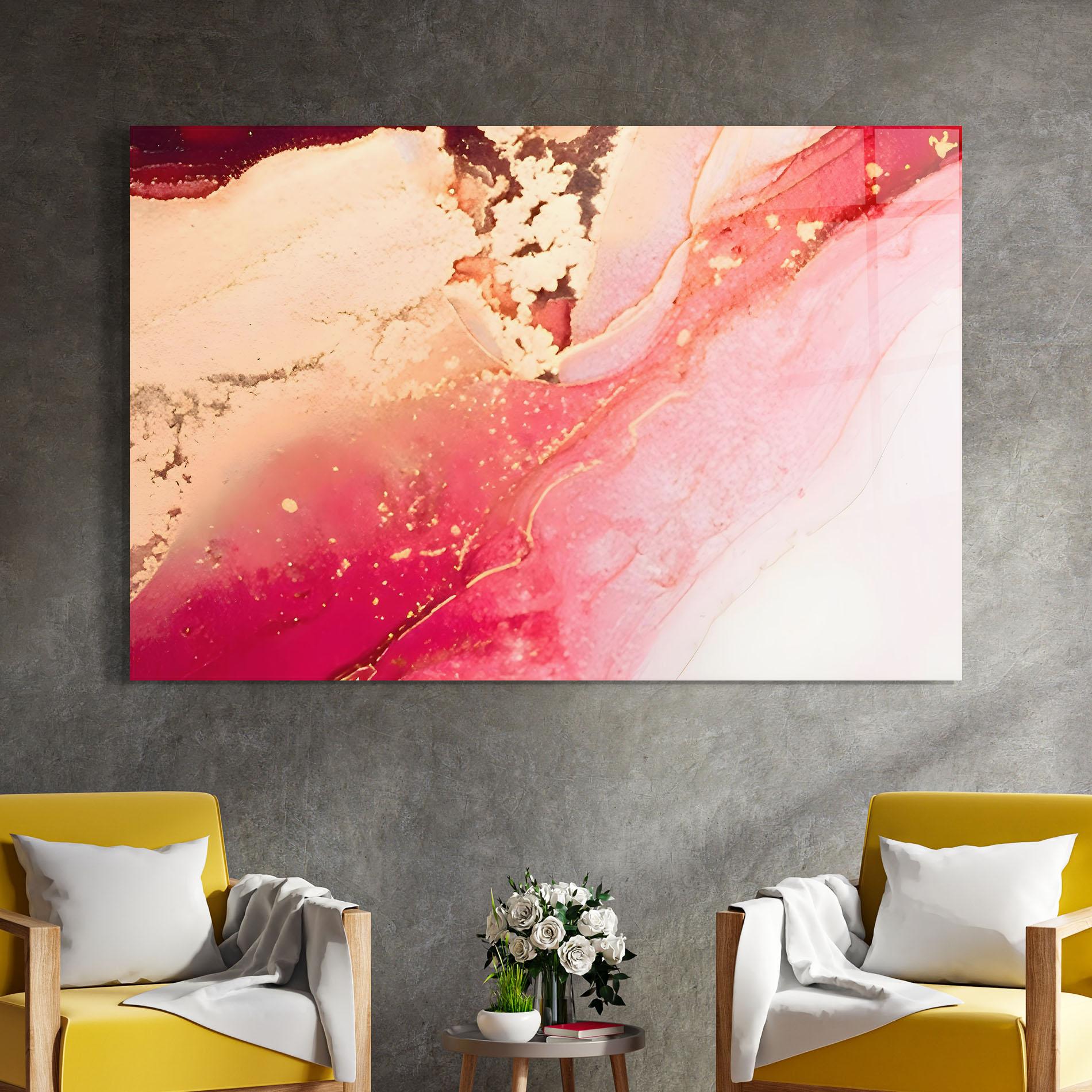 Tablou Sticla Dark Pink Marble mockup 4