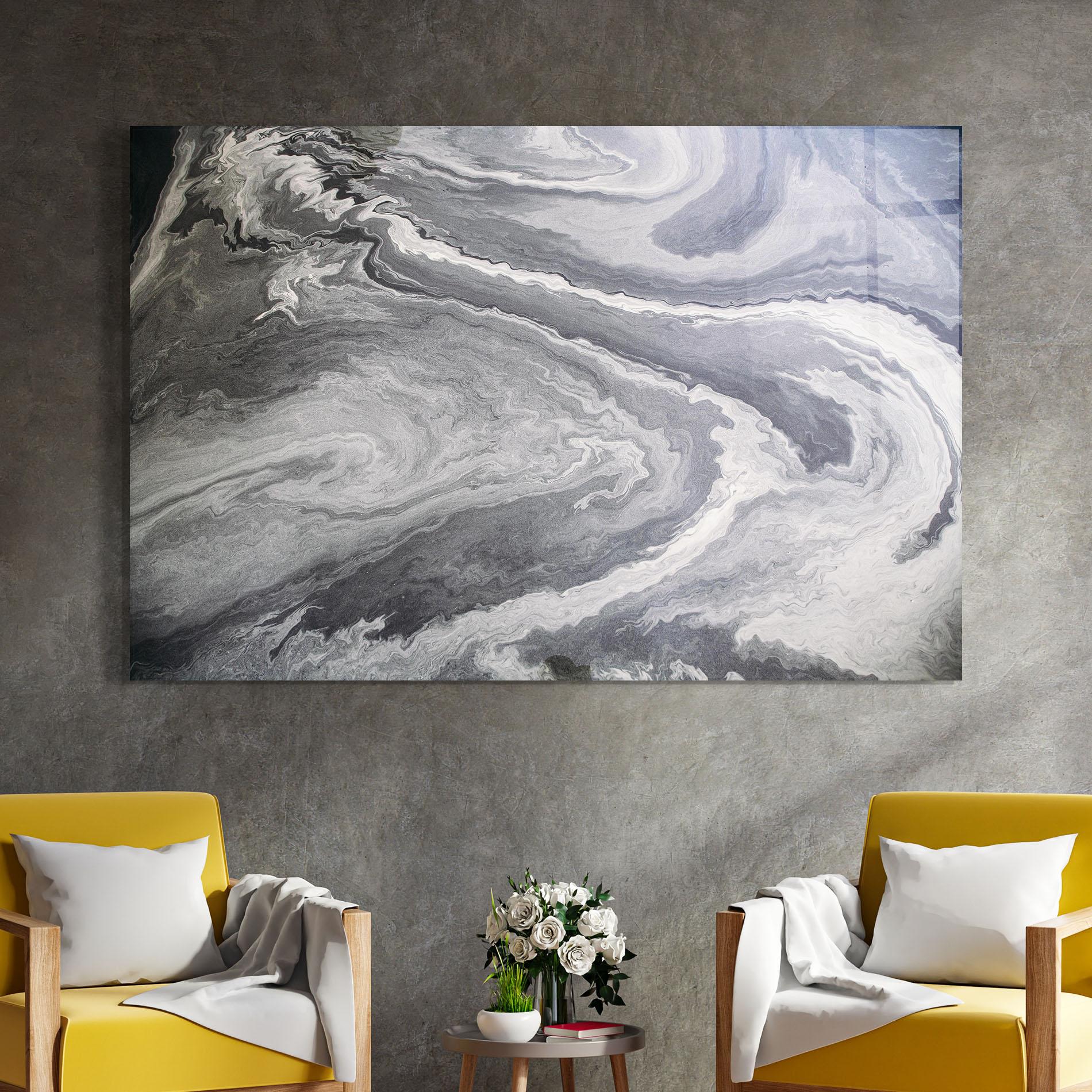 Tablou Sticla Grey Liquid Marble mockup 4