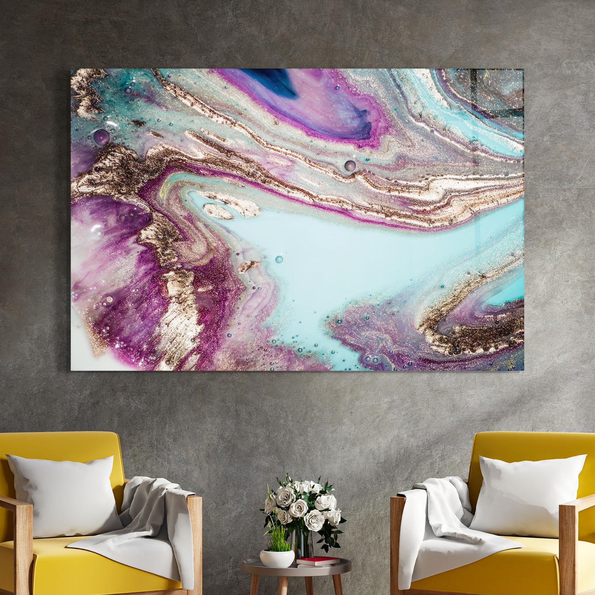 Tablou Sticla Pink Marble Shades mockup 4