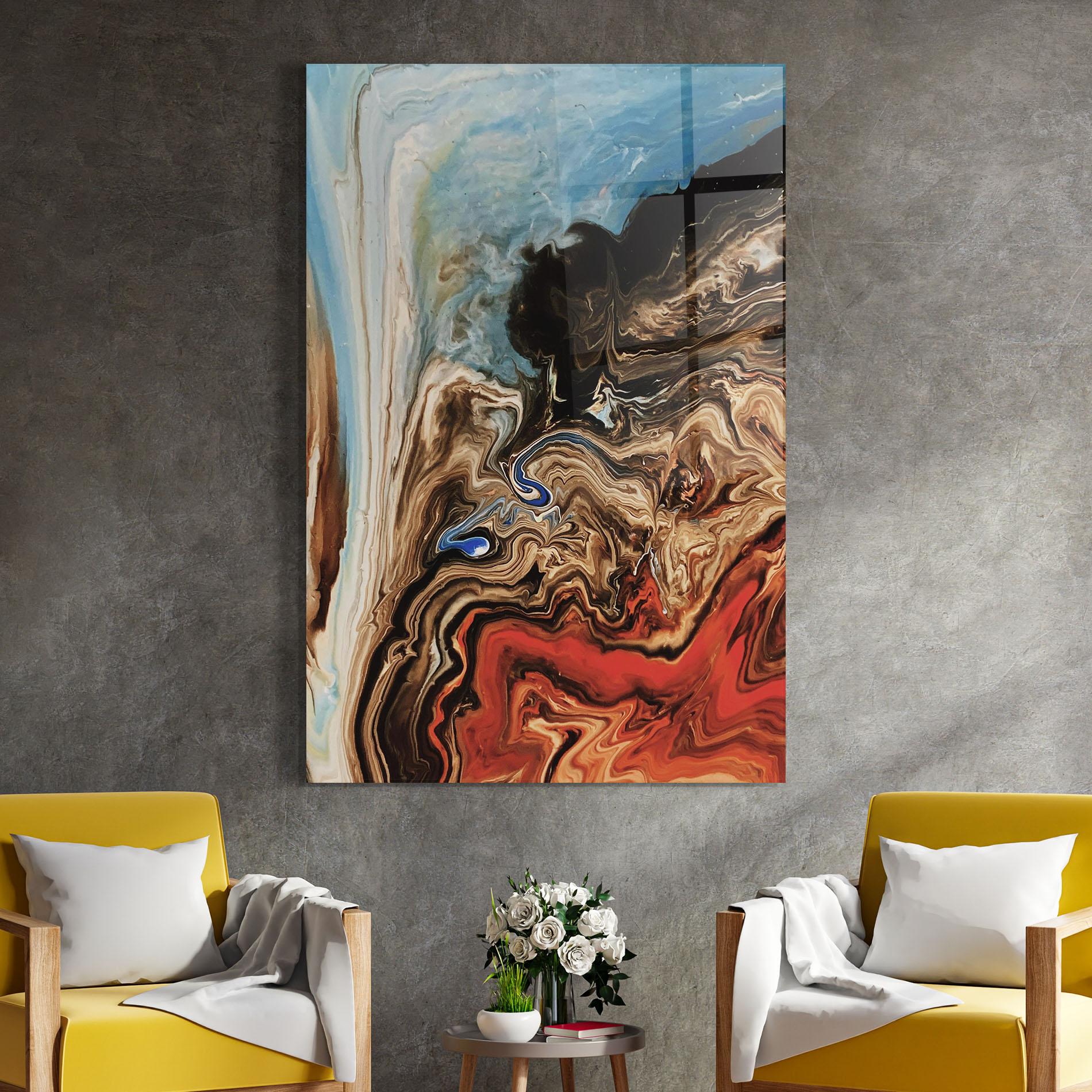 Tablou Sticla Abstract Waterfall mockup 4