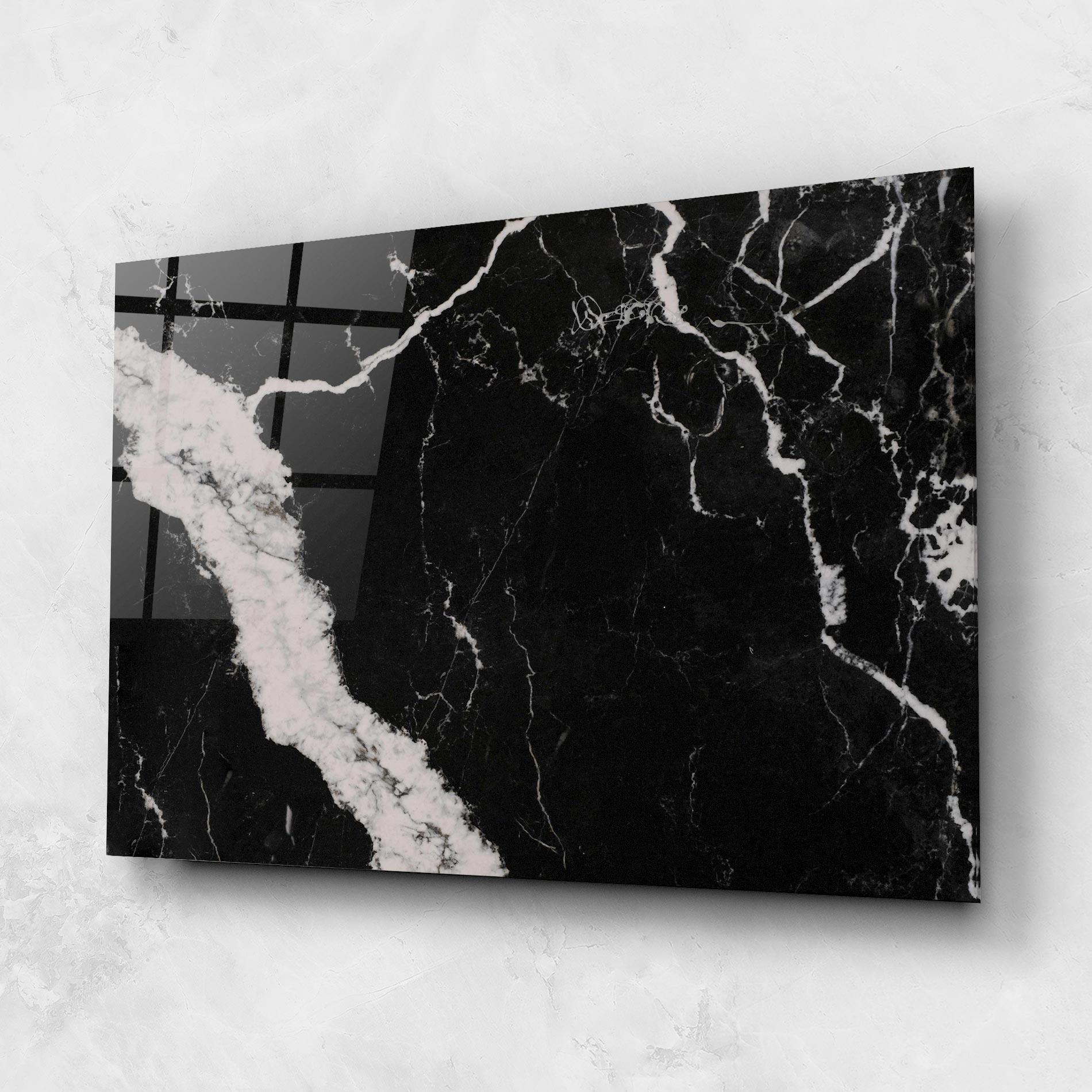 Tablou Sticla Black Marble Light Grey mockup 1