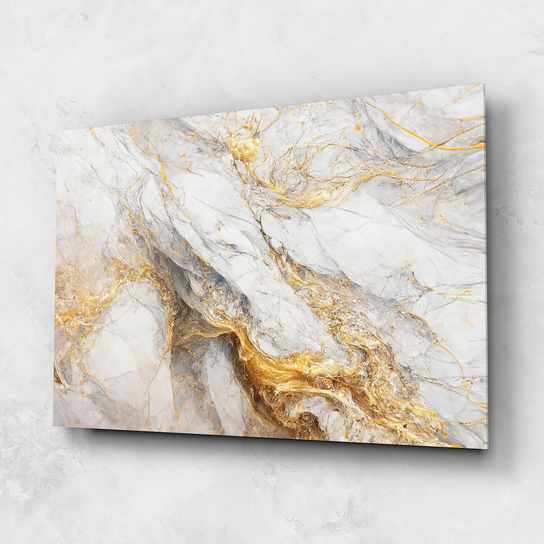 Tablou Sticla Gold Liquid Grey Marble mockup 1