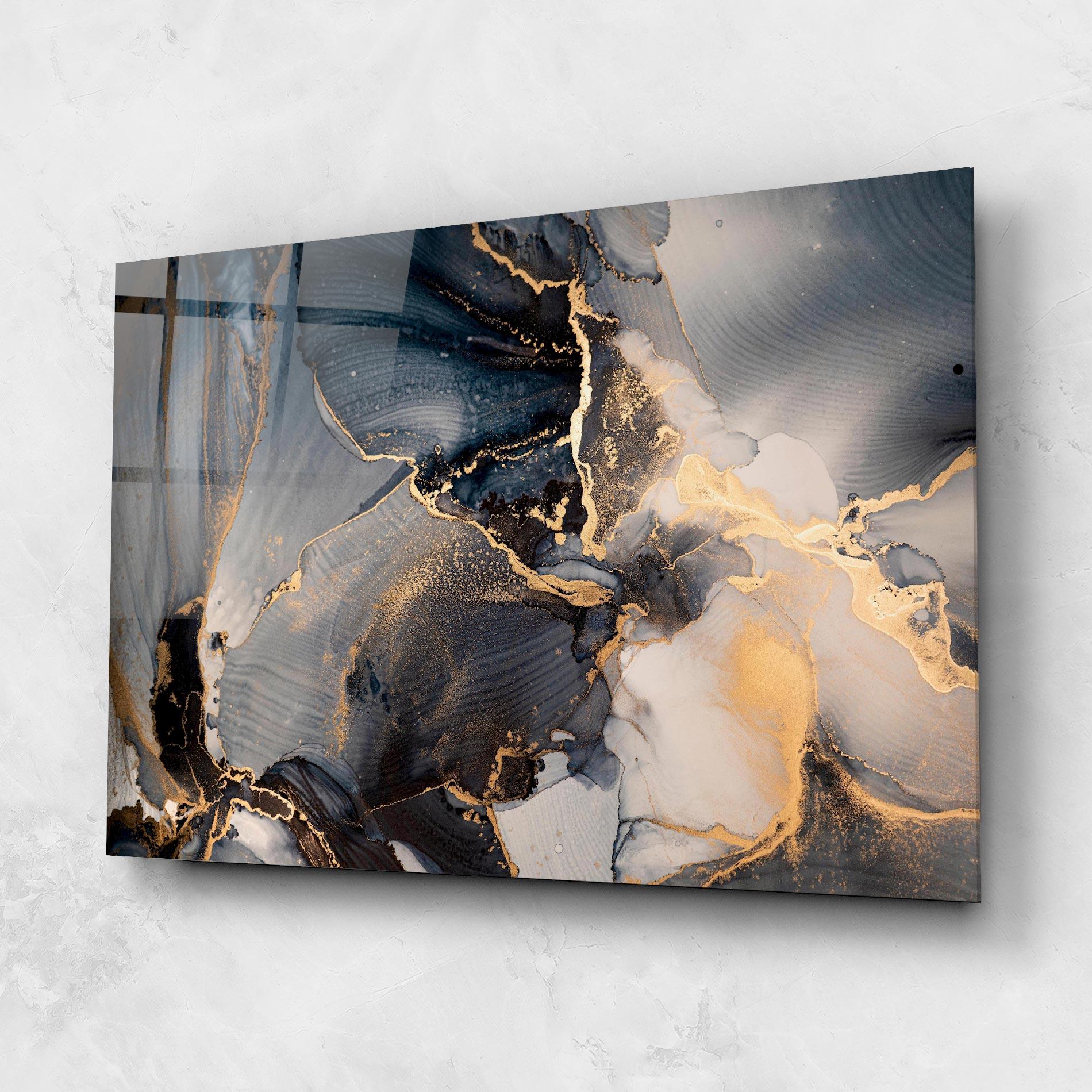 Tablou Sticla Golden Abstract Marble mockup 1