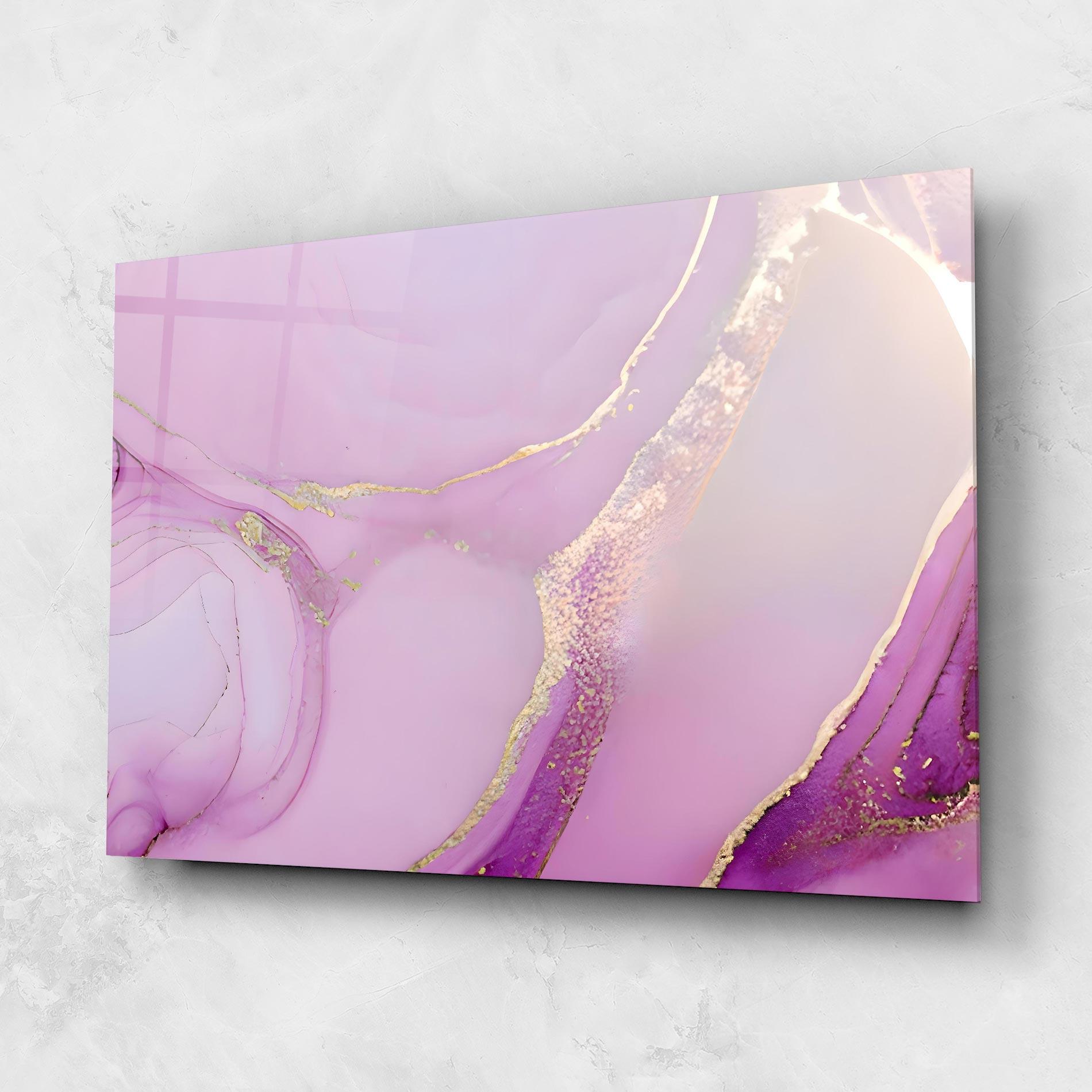 Tablou Sticla Golden Purple Marble mockup 1