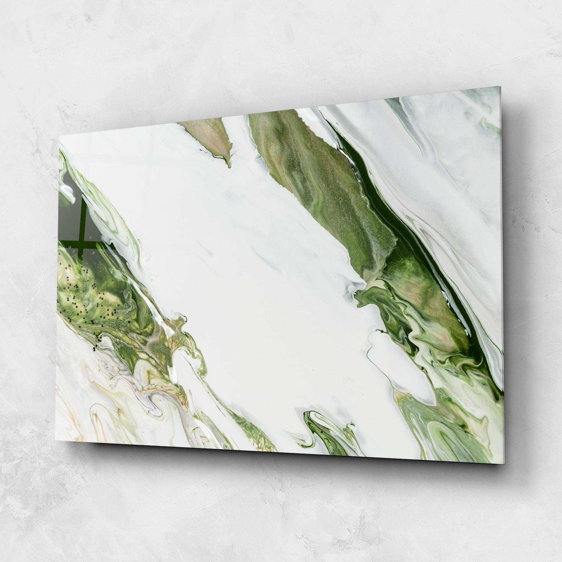 Tablou Sticla Green Liquid Marble mockup 1
