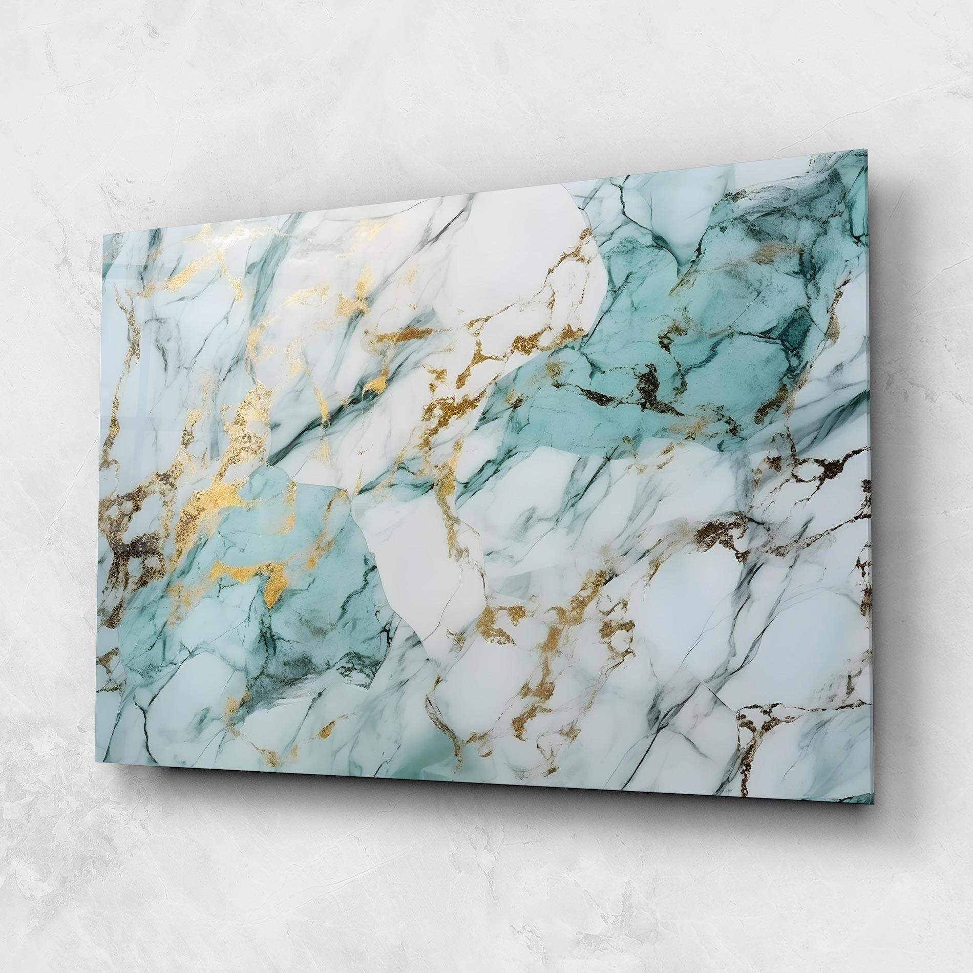 Tablou Sticla Light Green Gold Line mockup 1