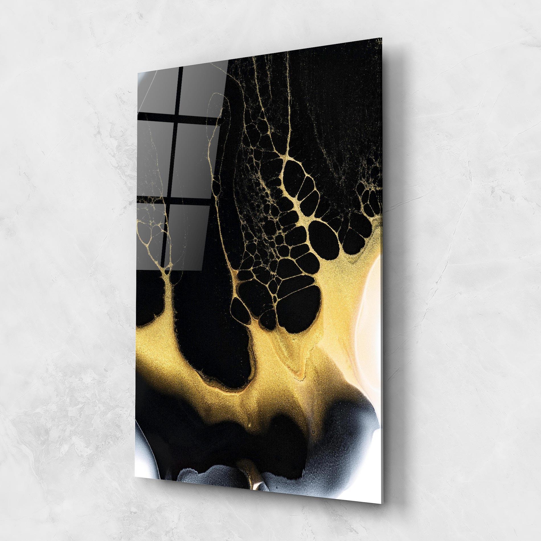 Tablou Sticla Black Golden Marble mockup 1