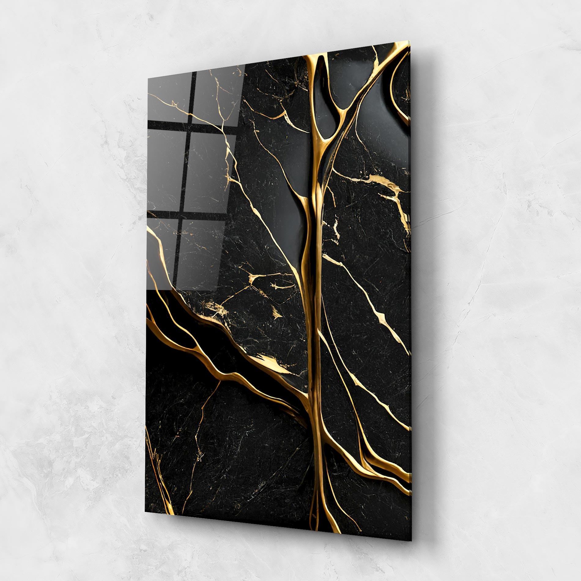 Tablou Sticla Black Square Marble mockup 1