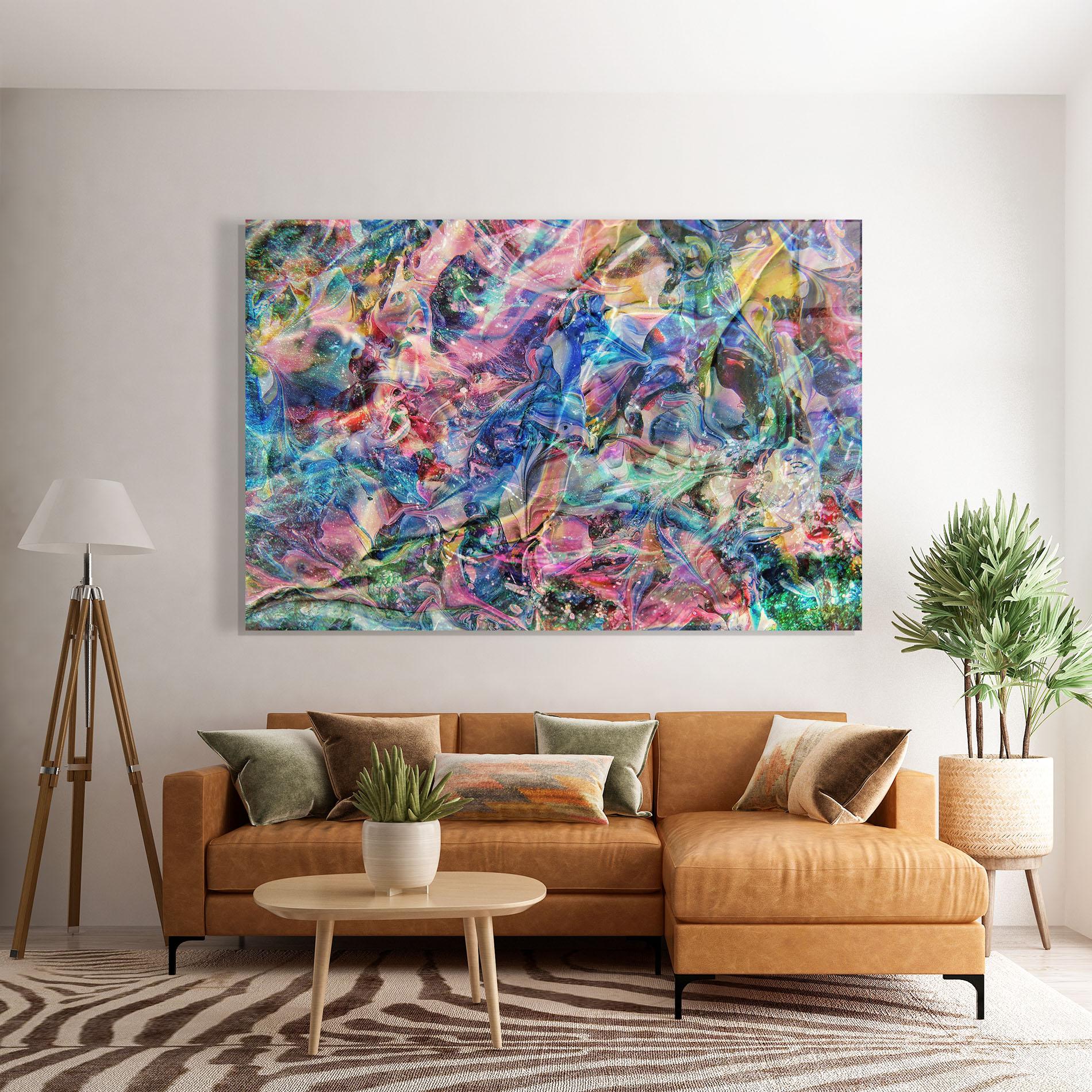 Tablou Sticla Abstract Colourful Glass mockup 7