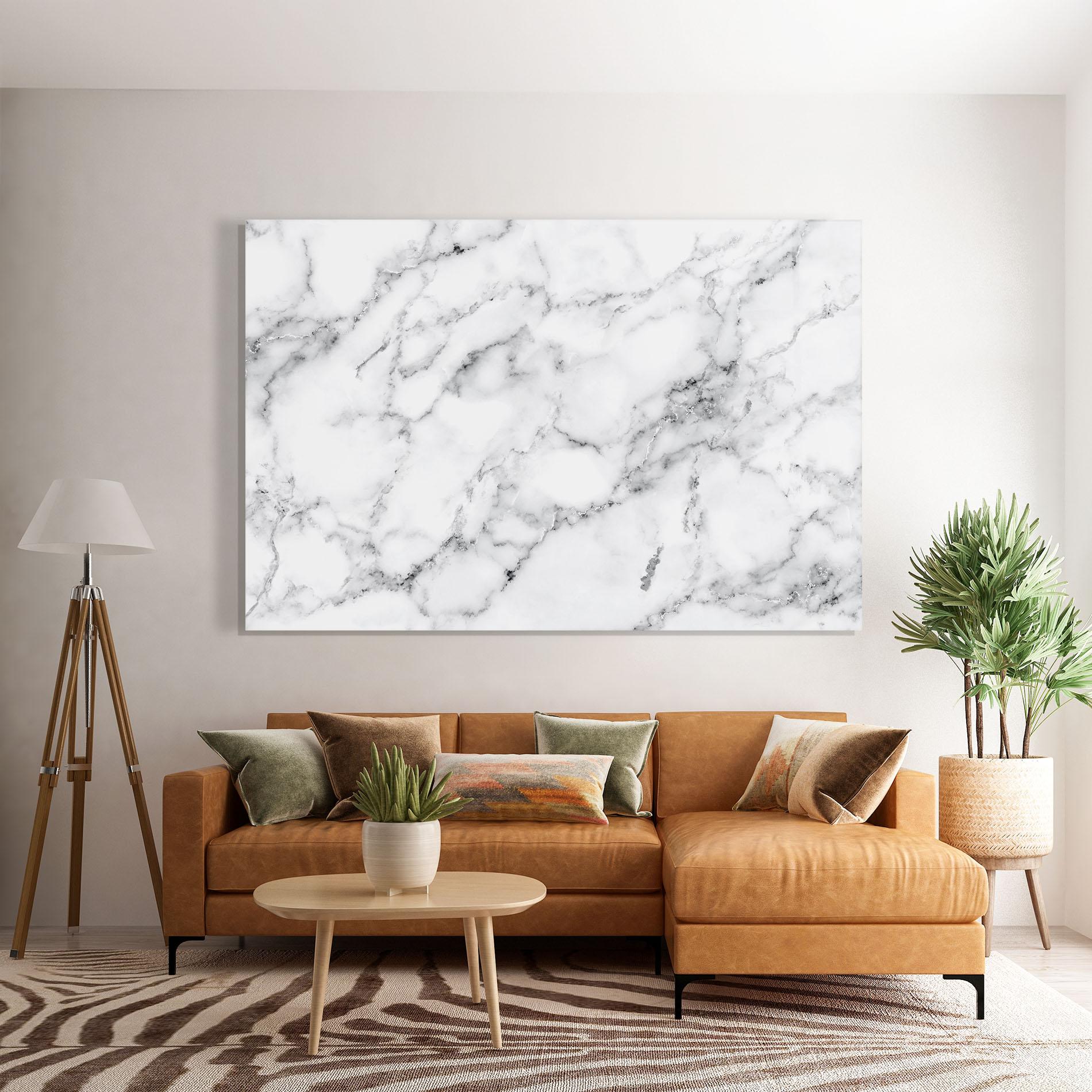 Tablou Sticla Basic White Marble mockup 7