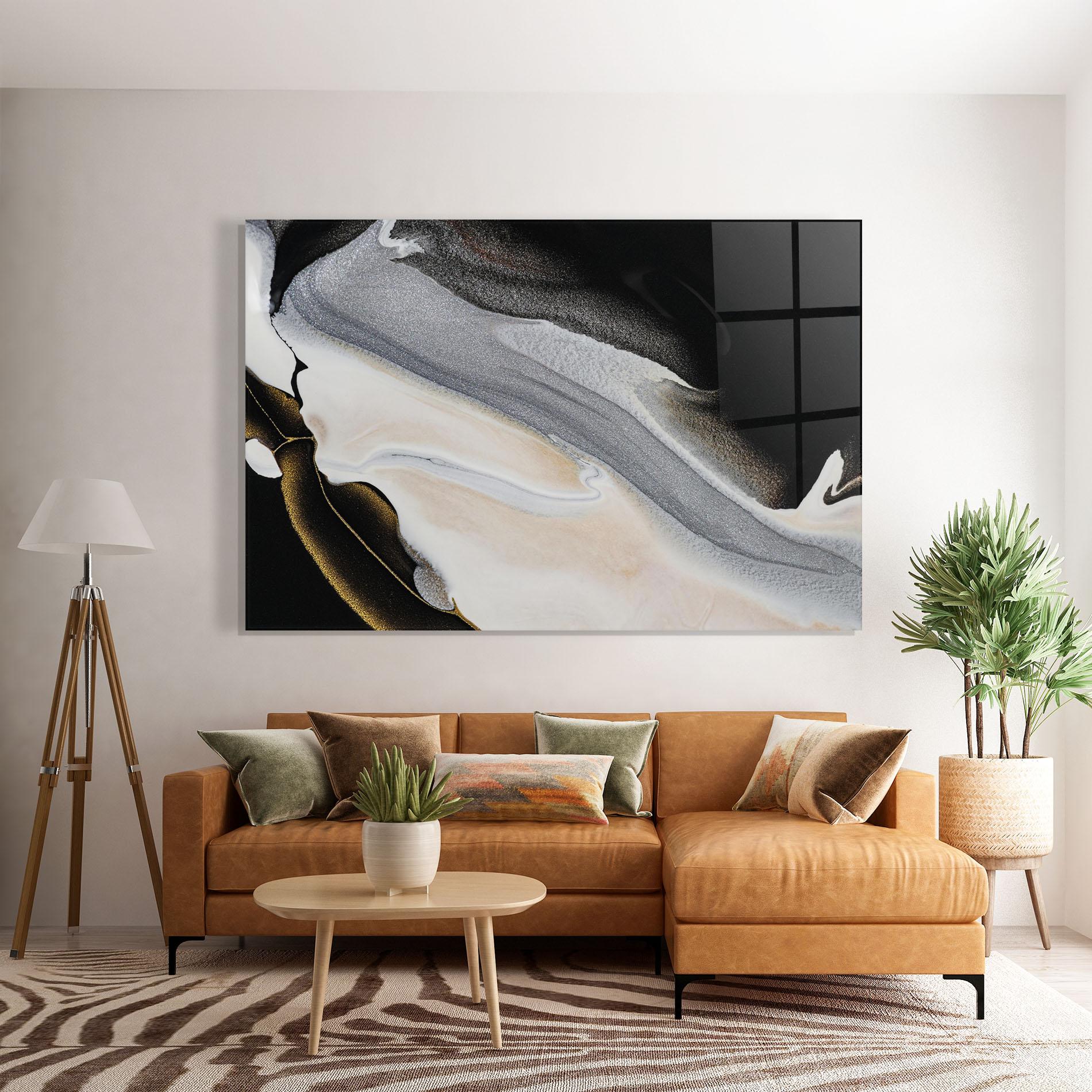 Tablou Sticla Black Light Grey mockup 7