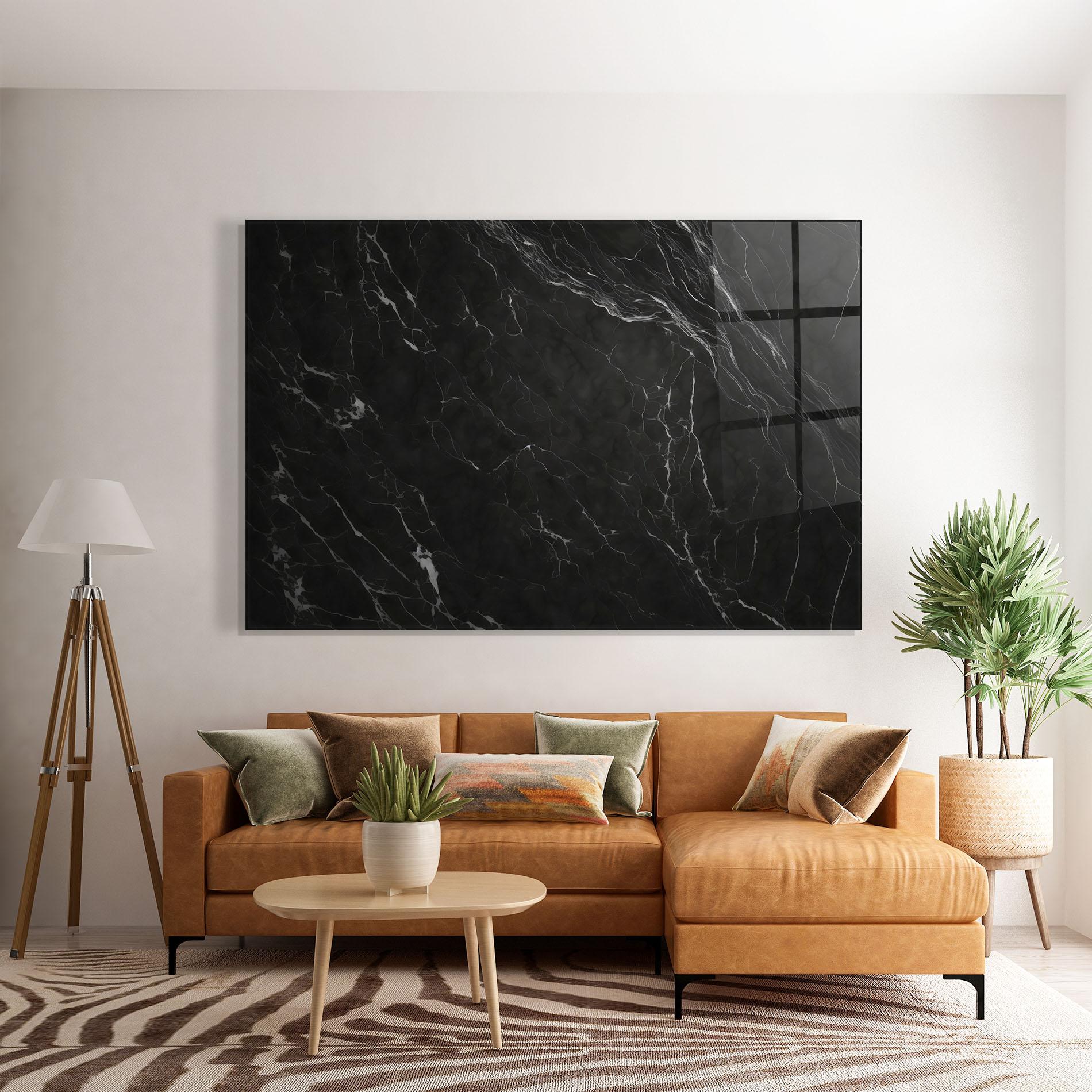 Tablou Sticla Black Marble mockup 7