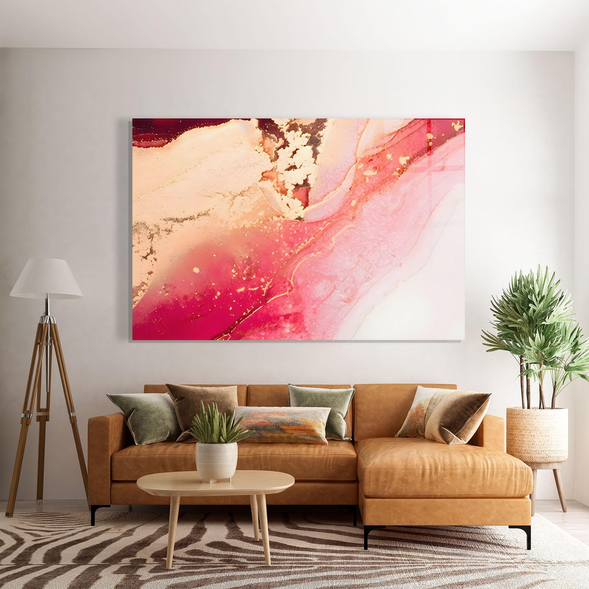 Tablou Sticla Dark Pink Marble mockup 7