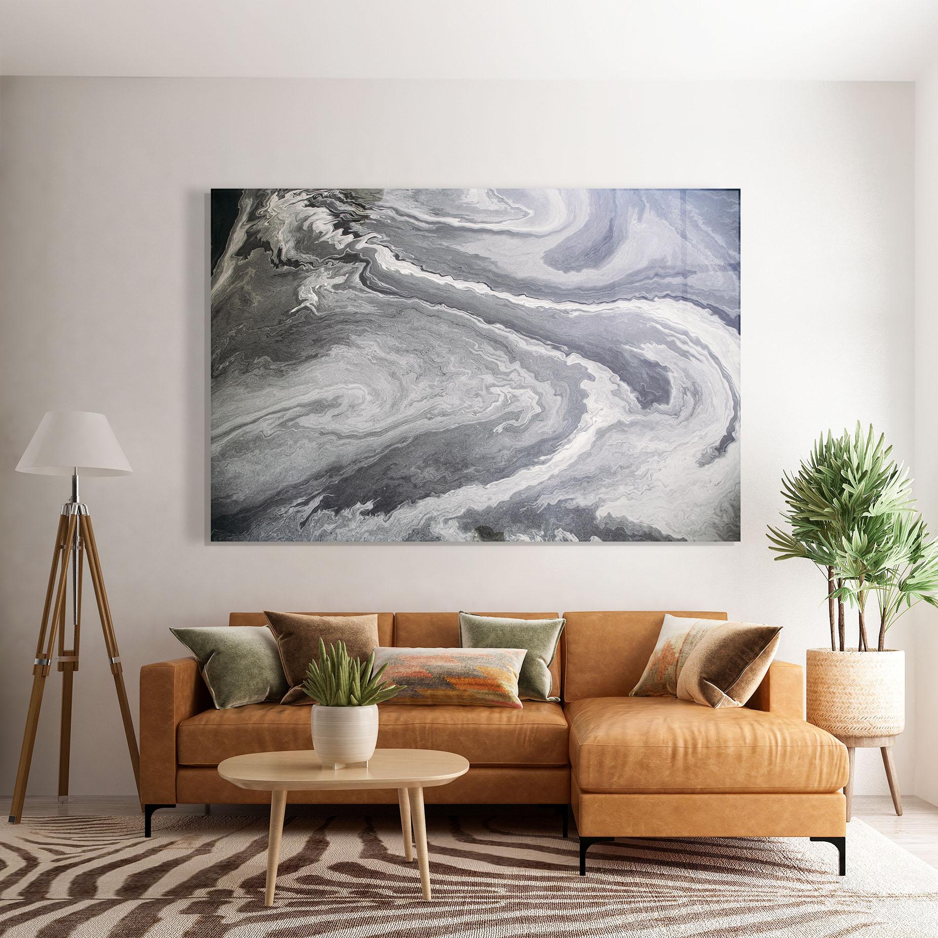 Tablou Sticla Grey Liquid Marble mockup 7