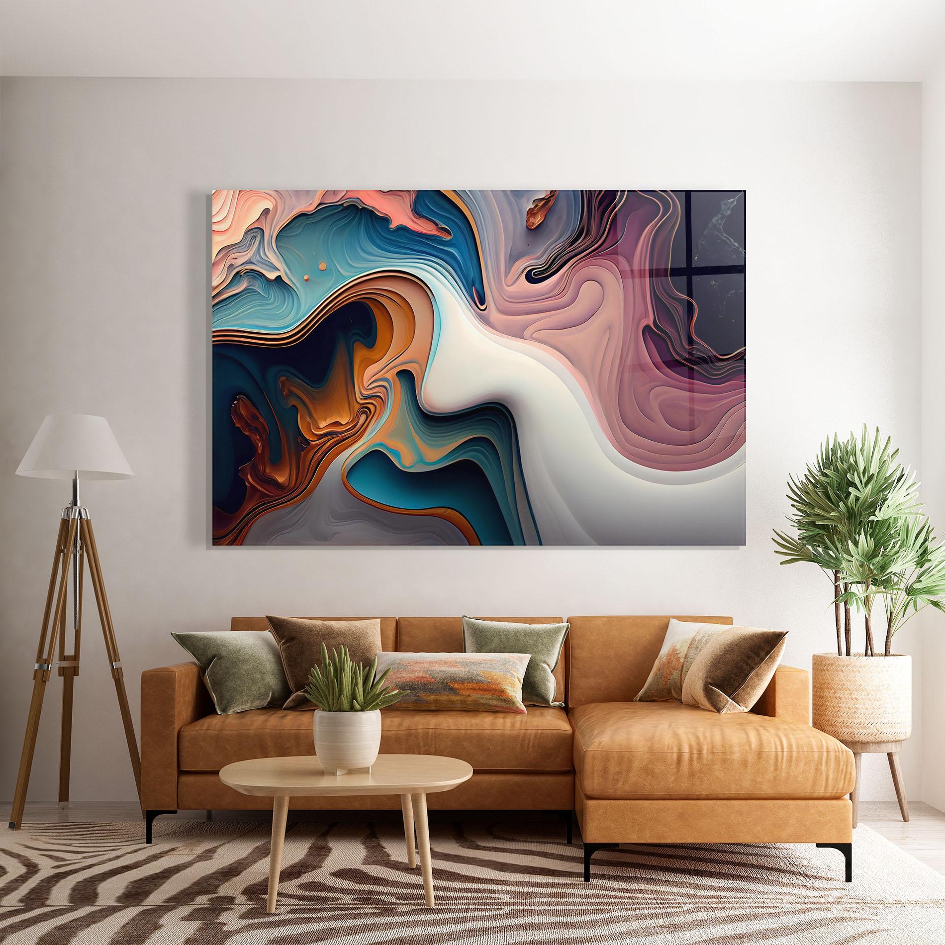 Tablou Sticla Mixed Colors Marble mockup 7