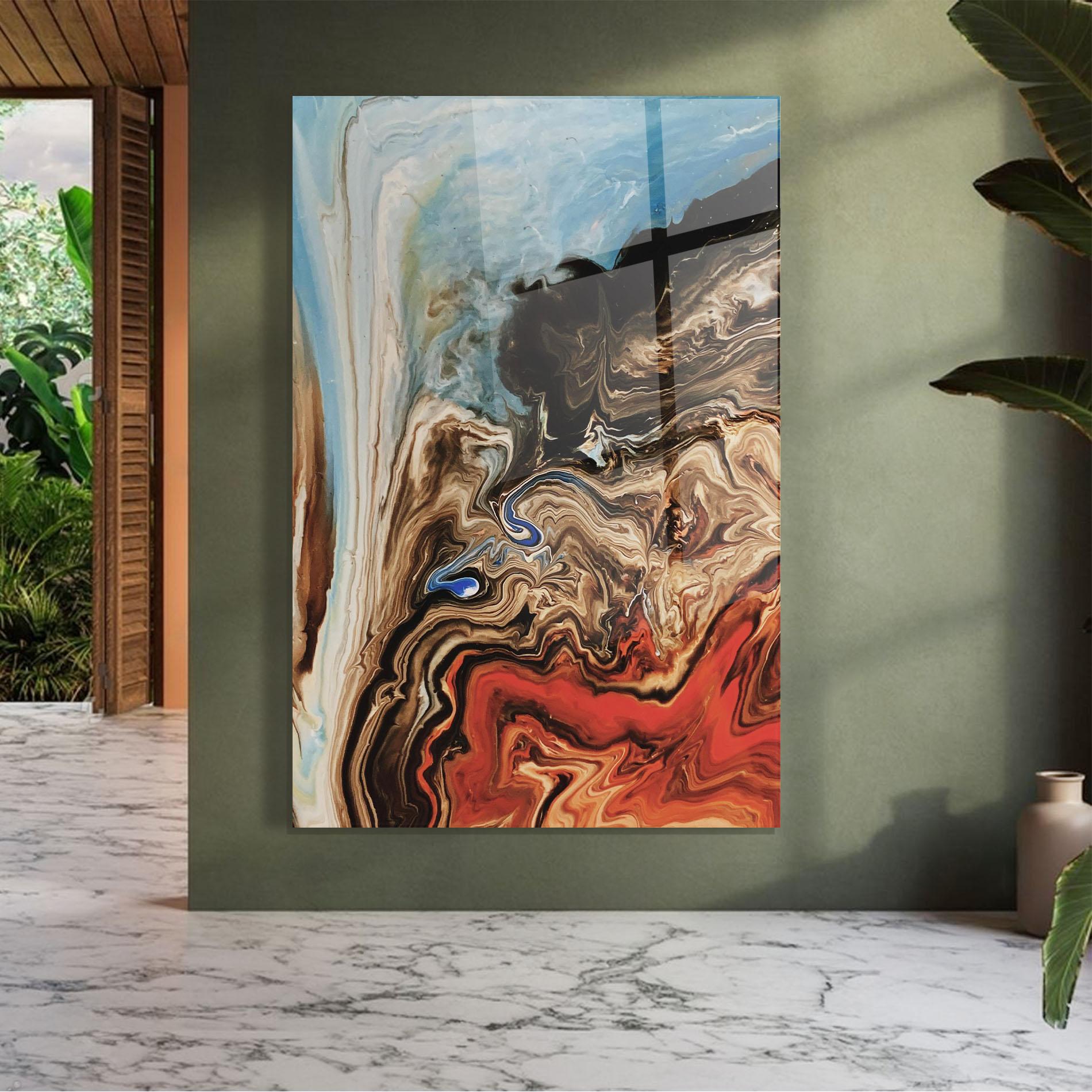 Tablou Sticla Abstract Waterfall mockup 7