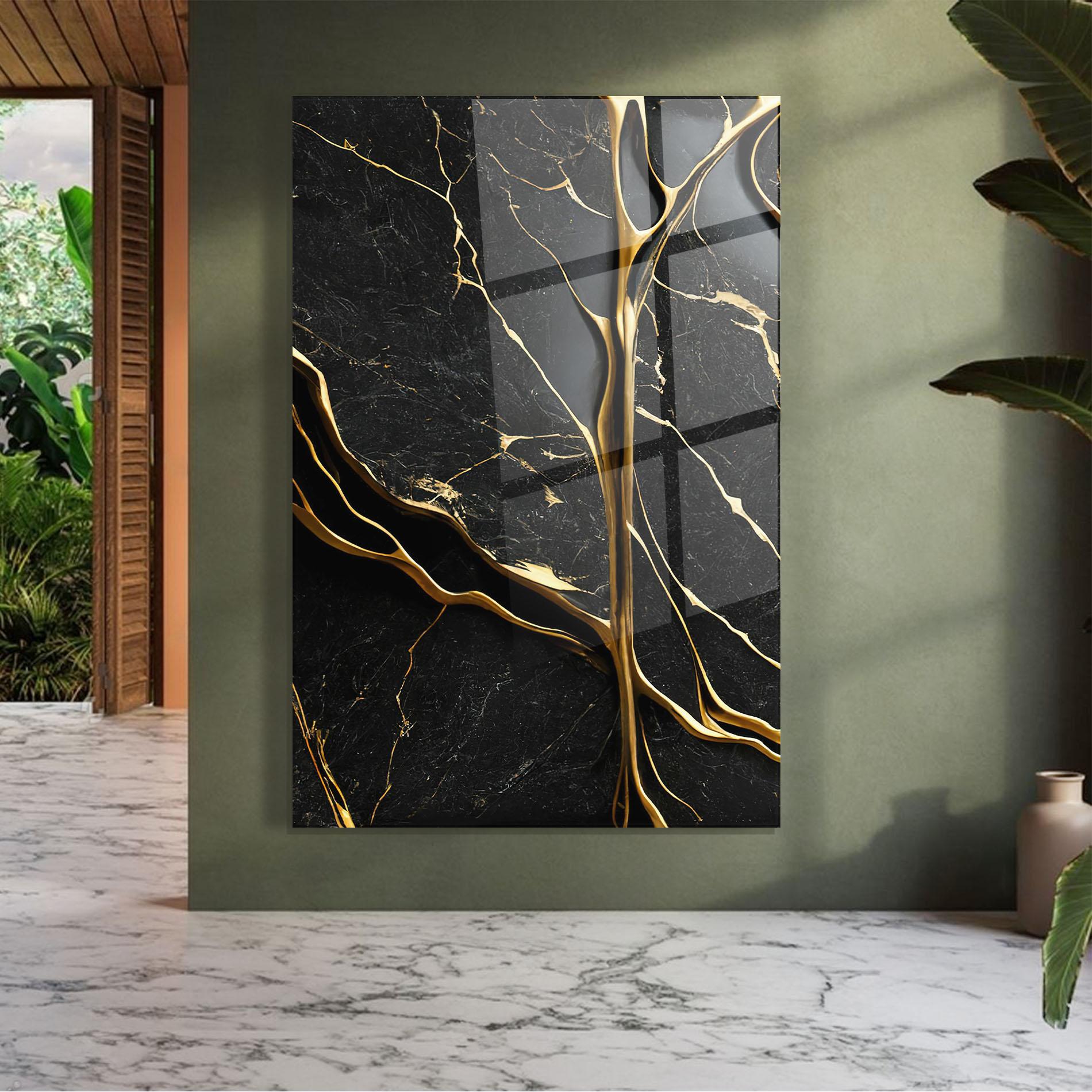 Tablou Sticla Black Square Marble mockup 7