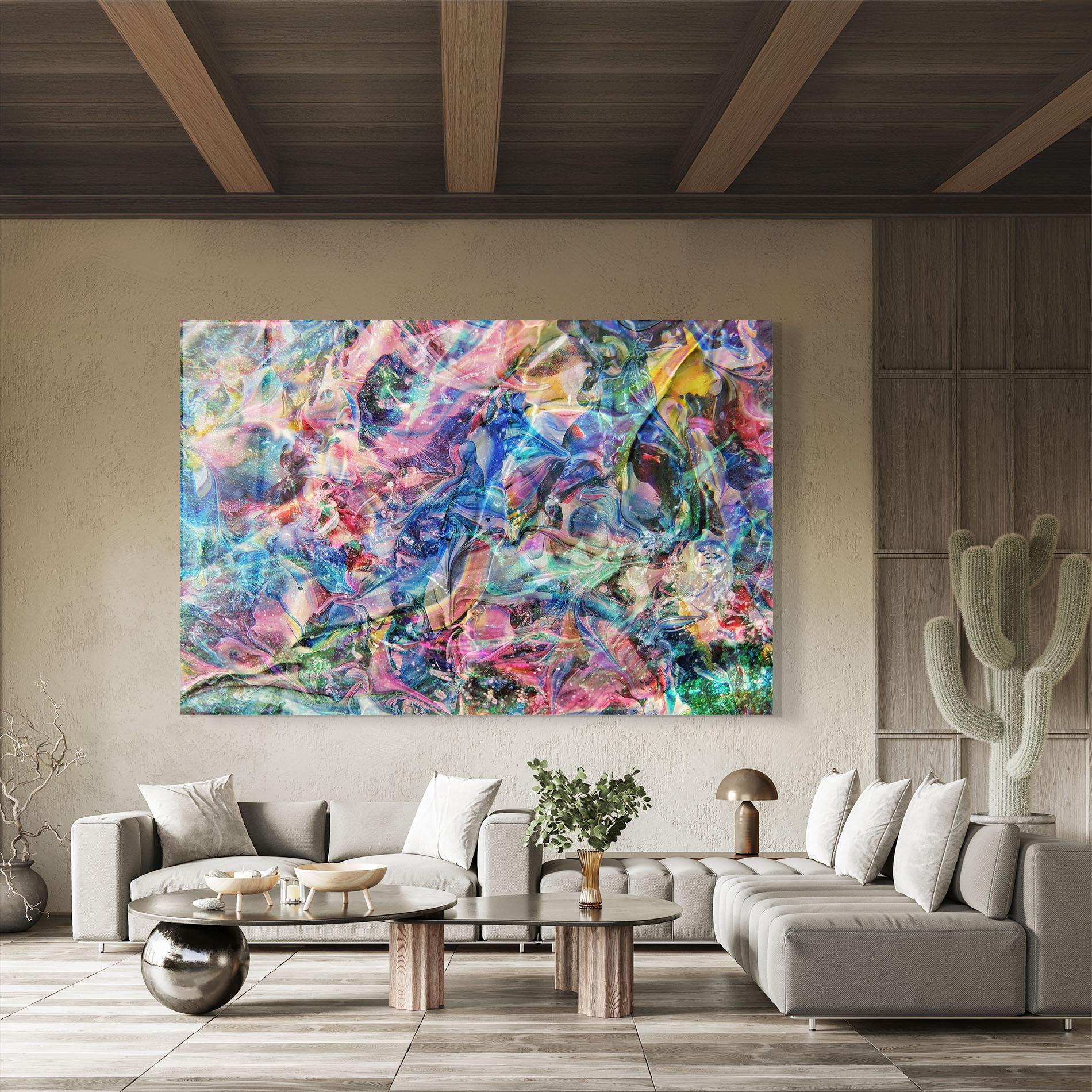 Tablou Sticla Abstract Colourful Glass mockup 8