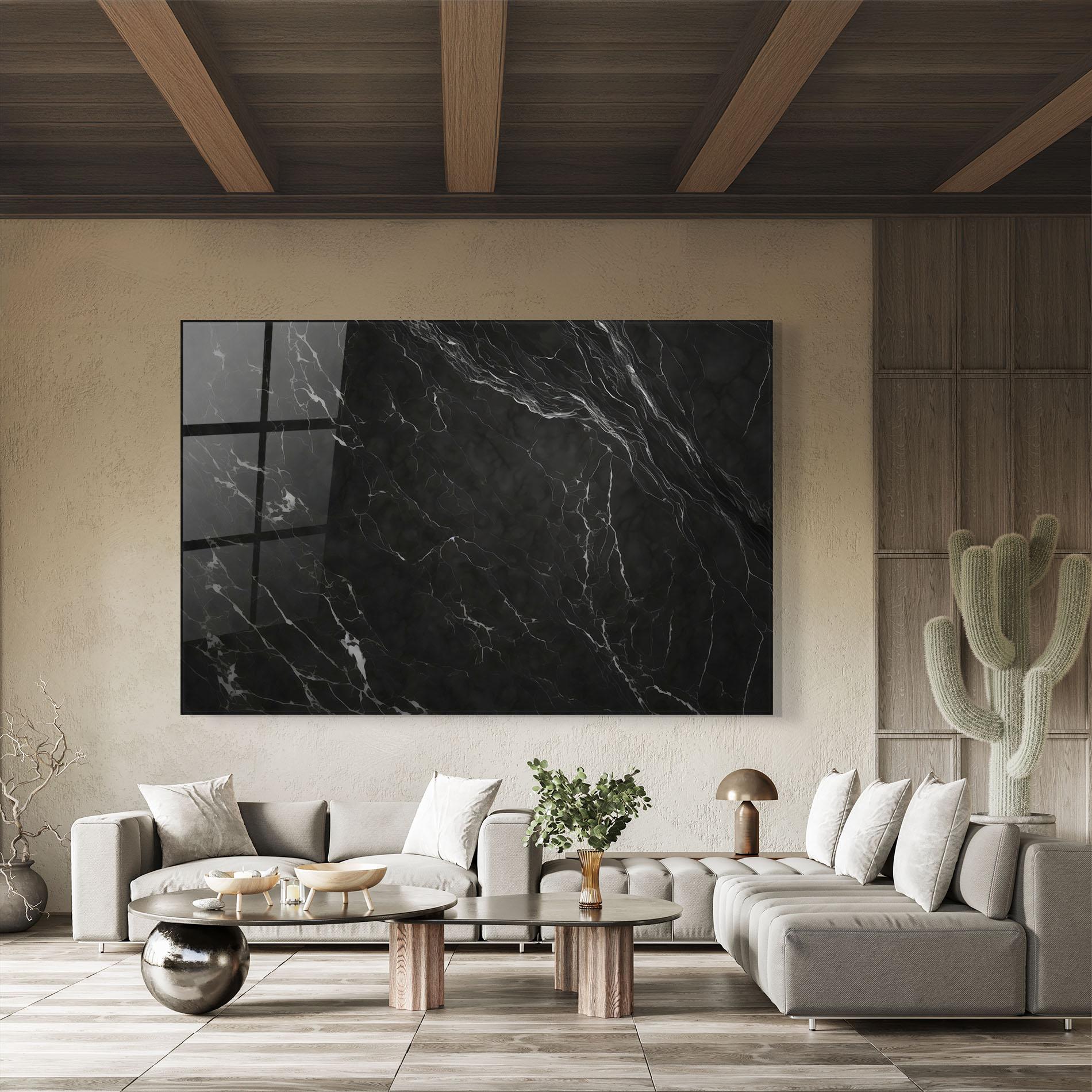 Tablou Sticla Black Marble mockup 8