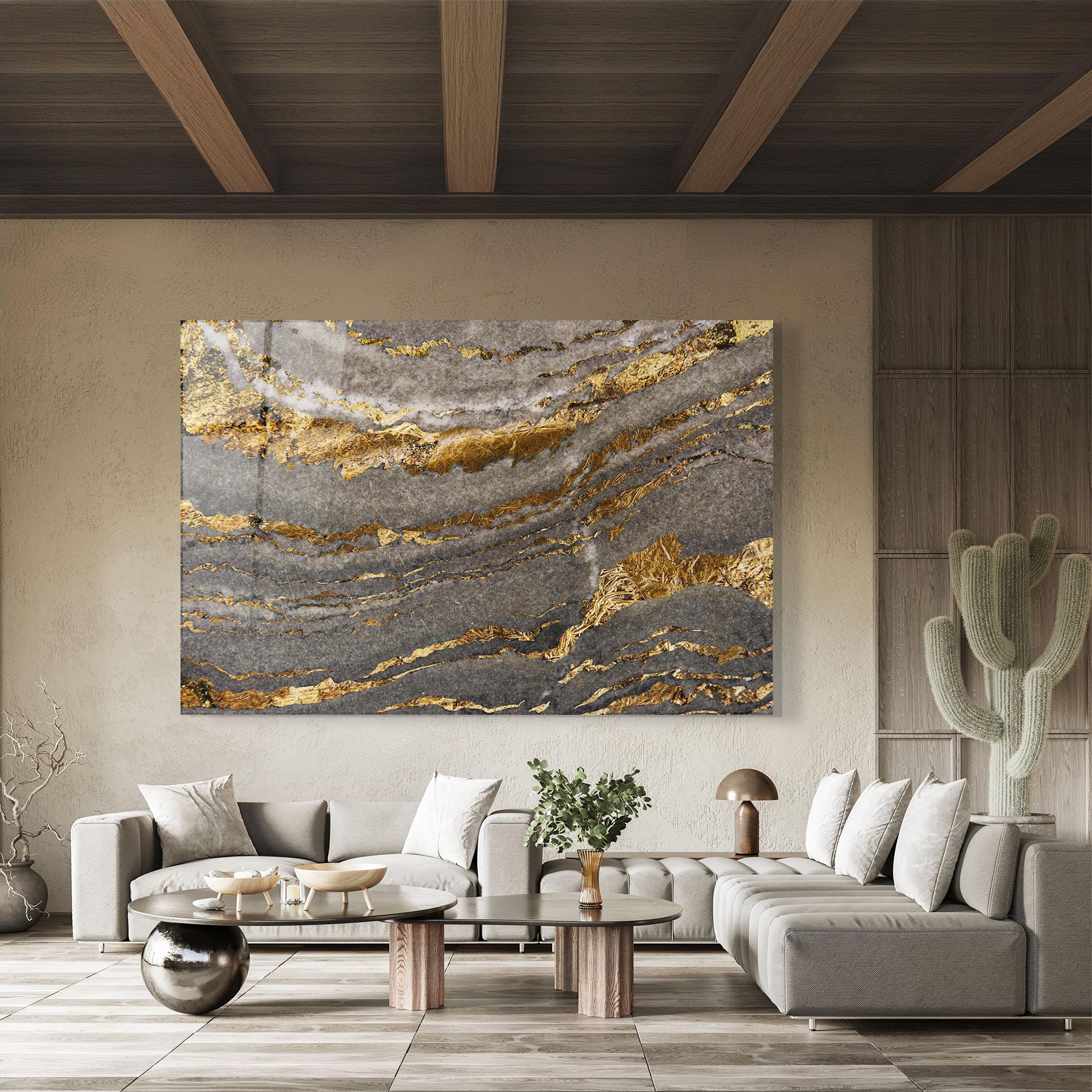 Tablou Sticla Dark Colden Grey mockup 8