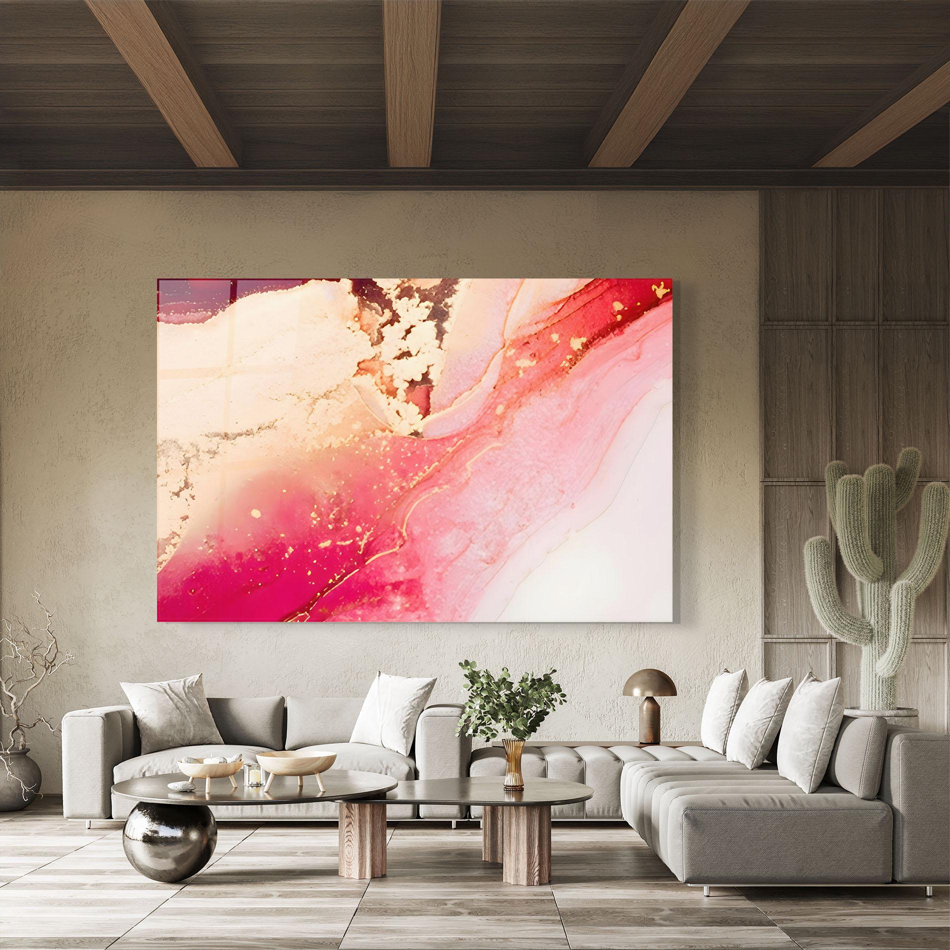 Tablou Sticla Dark Pink Marble mockup 8