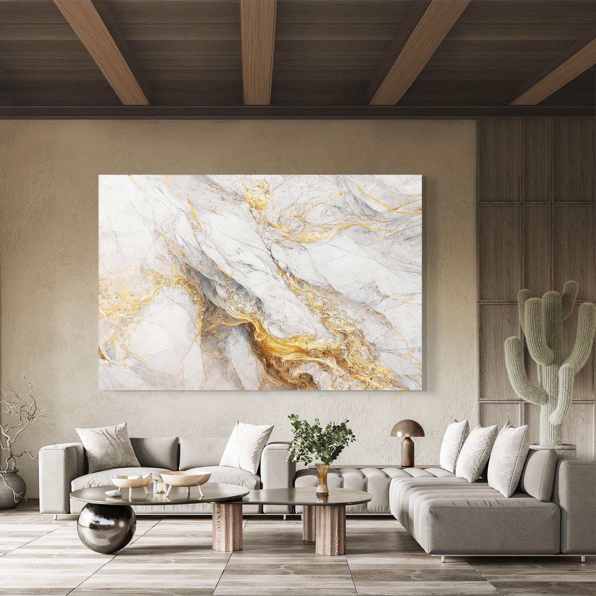 Tablou Sticla Gold Liquid Grey Marble mockup 8