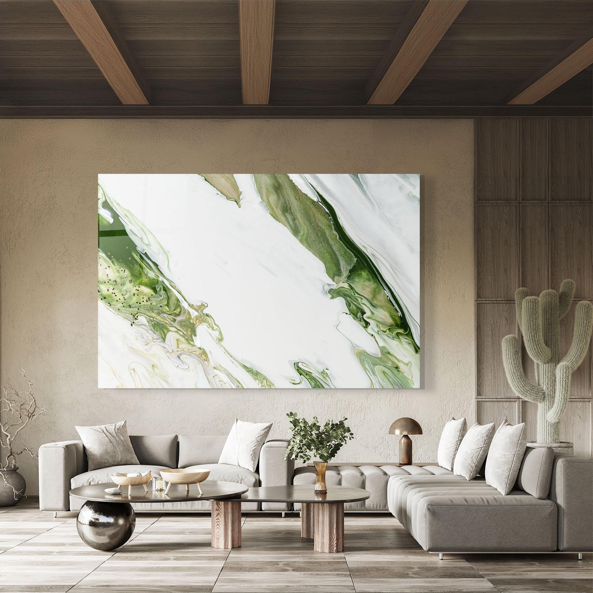 Tablou Sticla Green Liquid Marble mockup 8