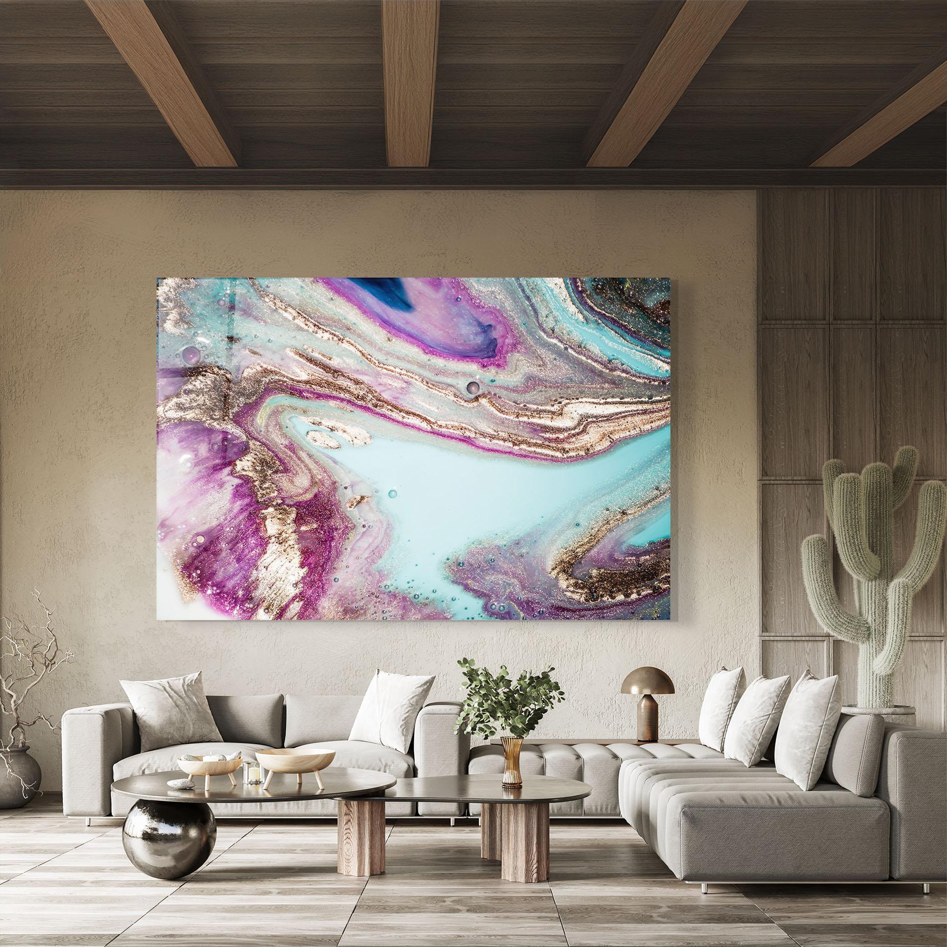 Tablou Sticla Pink Marble Shades mockup 8