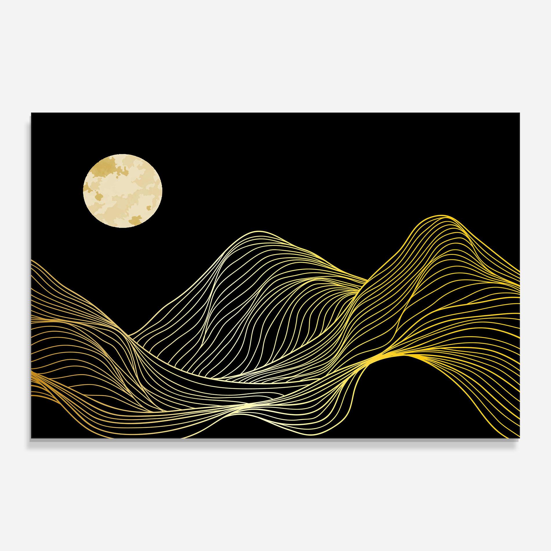 Tablou Sticla Gold Moon mockup 0