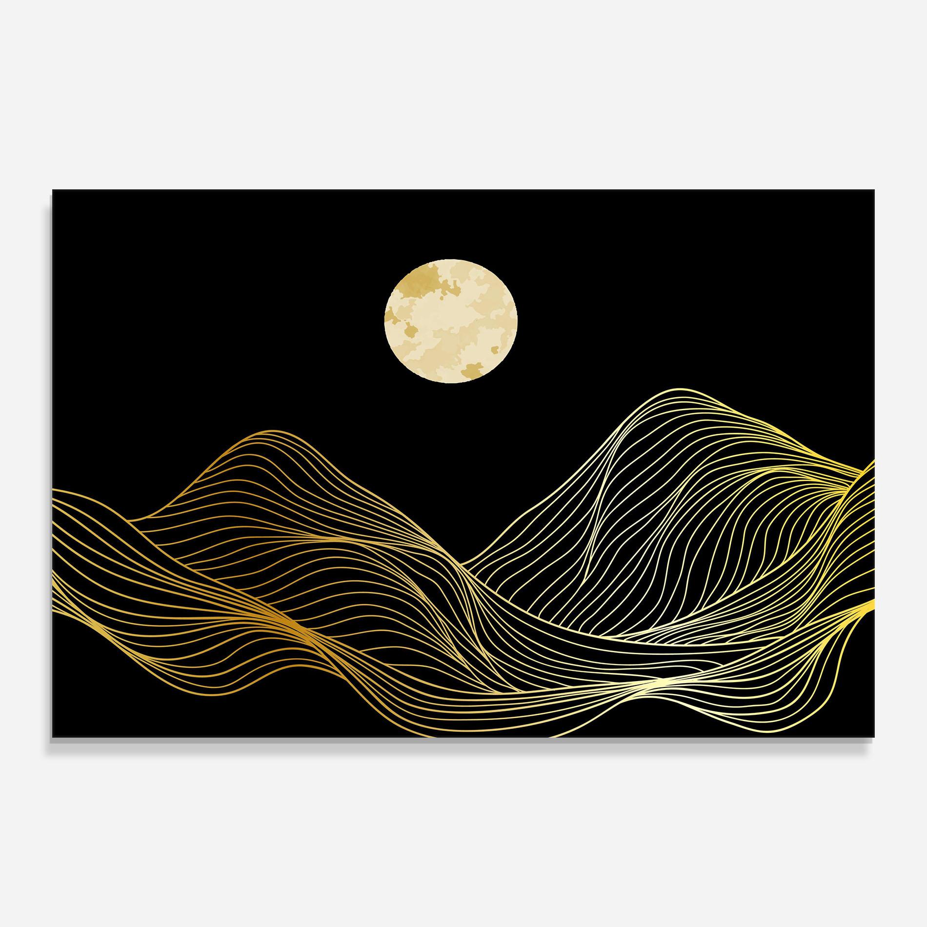 Tablou Sticla Golden Moon mockup 0