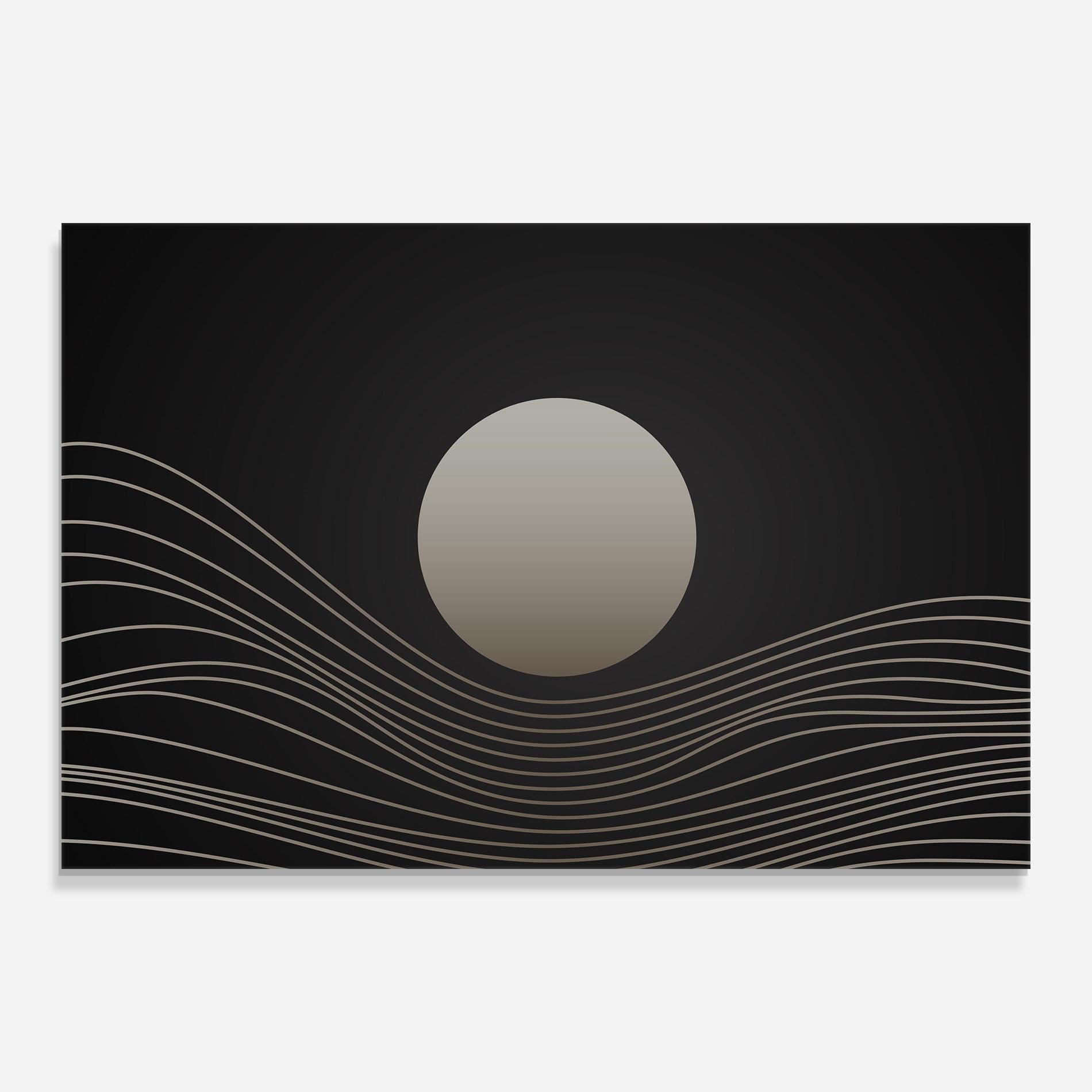 Tablou Sticla Grey Moon mockup 0