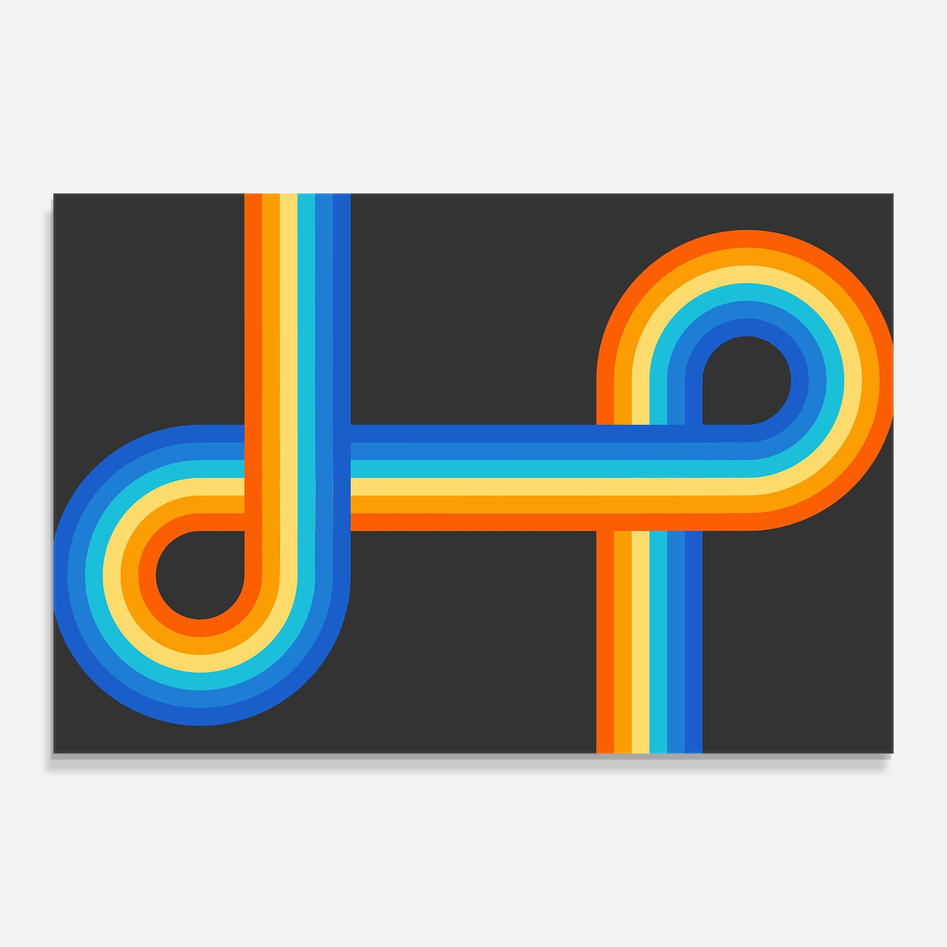 Tablou Sticla Vintage Ranbow mockup 0