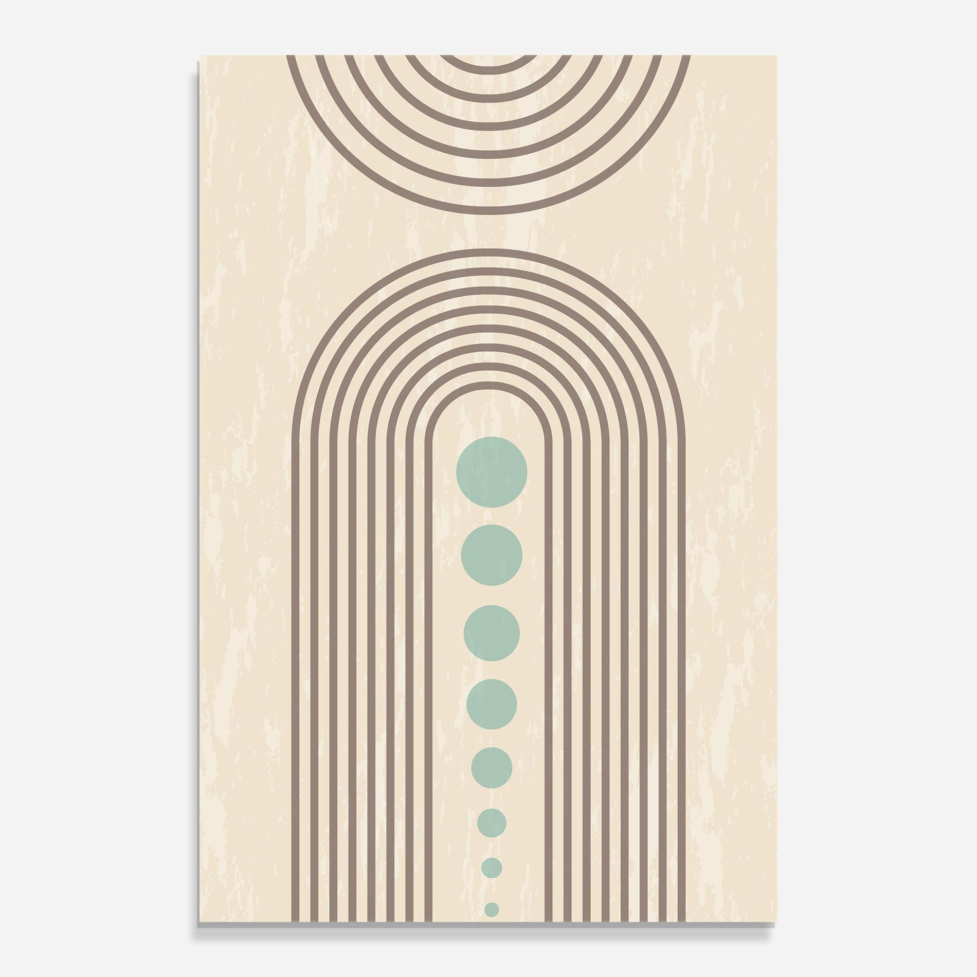 Tablou Sticla Cream Blue Circles mockup 0