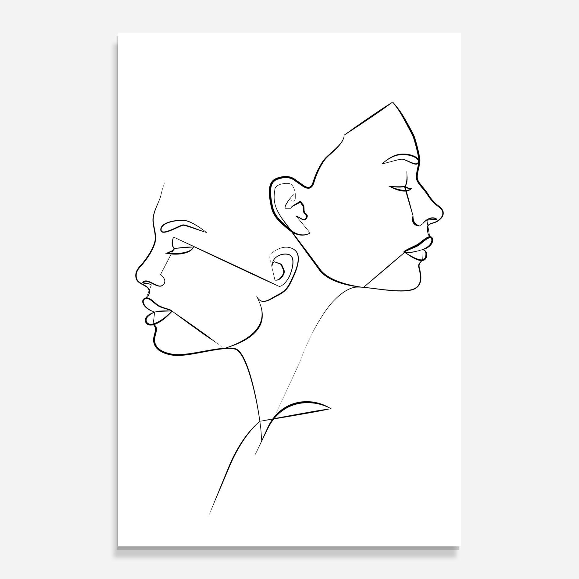 Tablou Sticla Female Black Line mockup 0