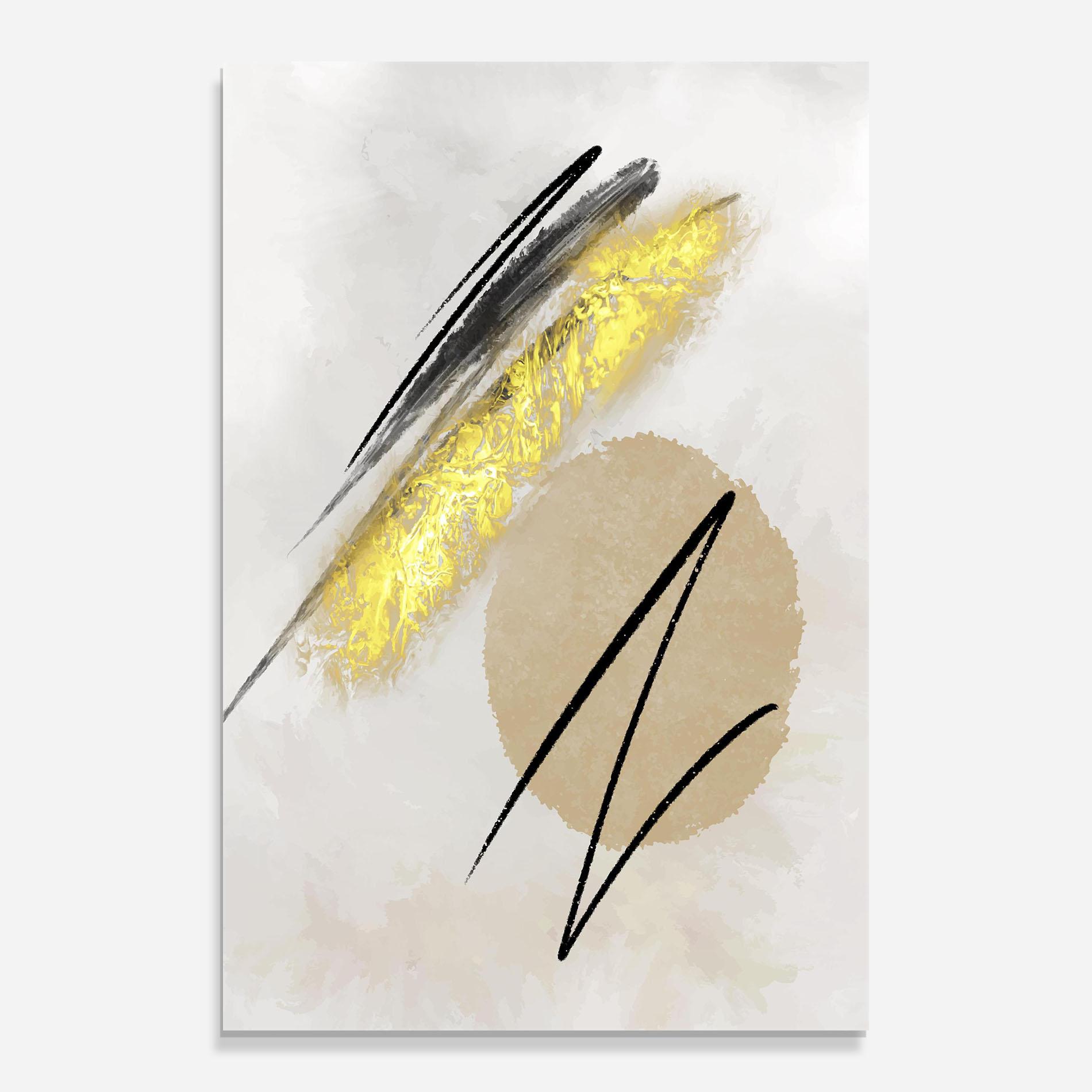Tablou Sticla Gold Brush mockup 0