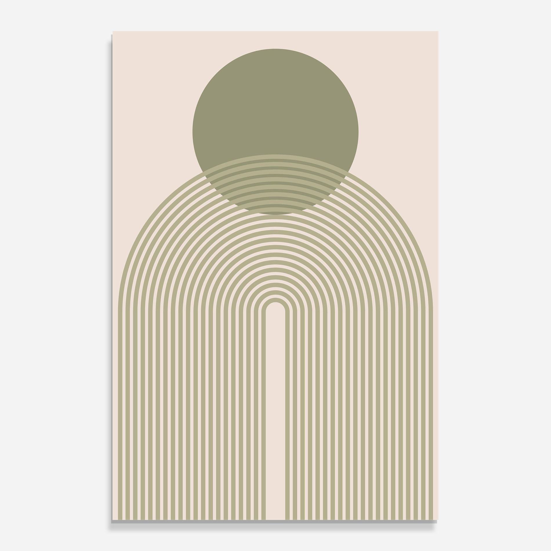 Tablou Sticla Green Circle Lines mockup 0