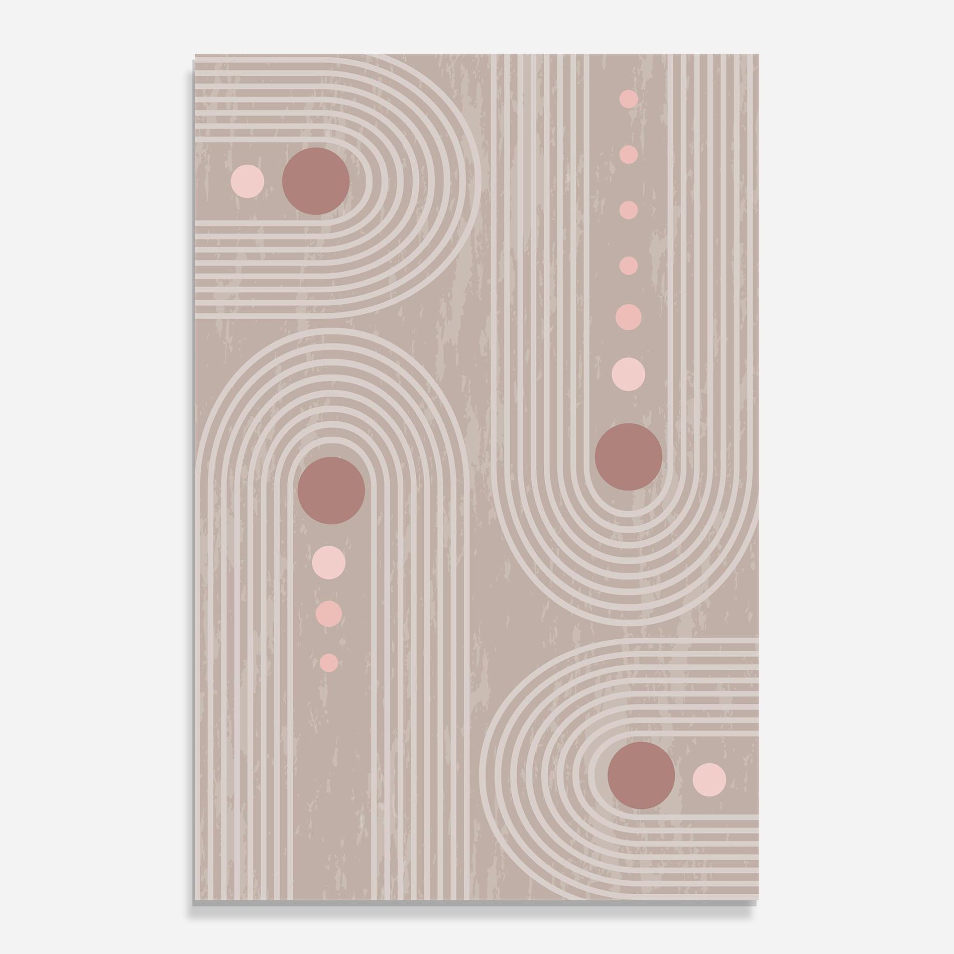 Tablou Sticla Pink Circle On Cream mockup 0